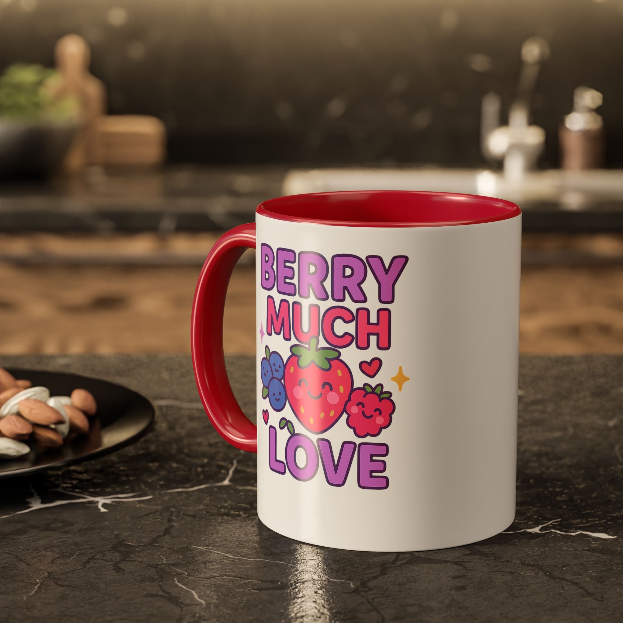 Berry Much Love Mug — Cute Fruit Cartoon Coffee Cup (11oz & 15oz)