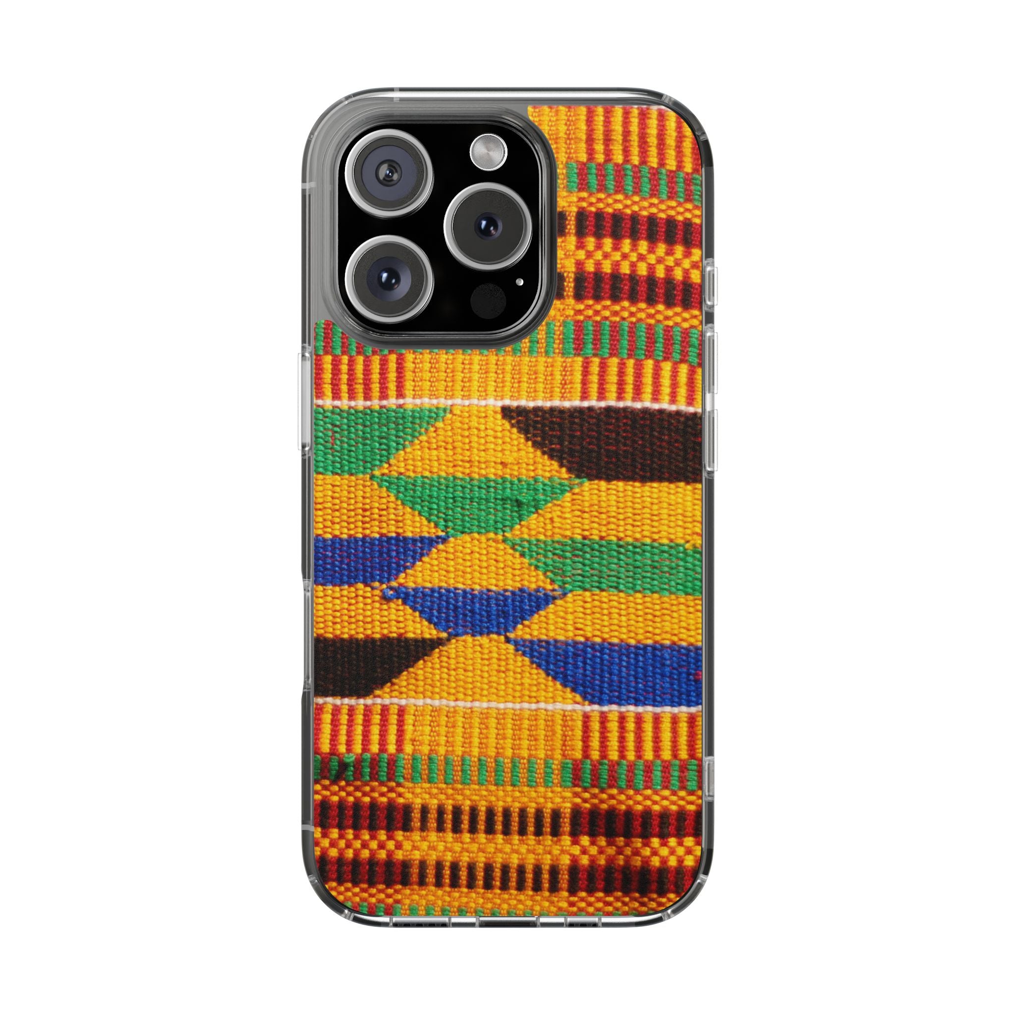 Kente Pattern Clear Impact-Resistant Phone Case