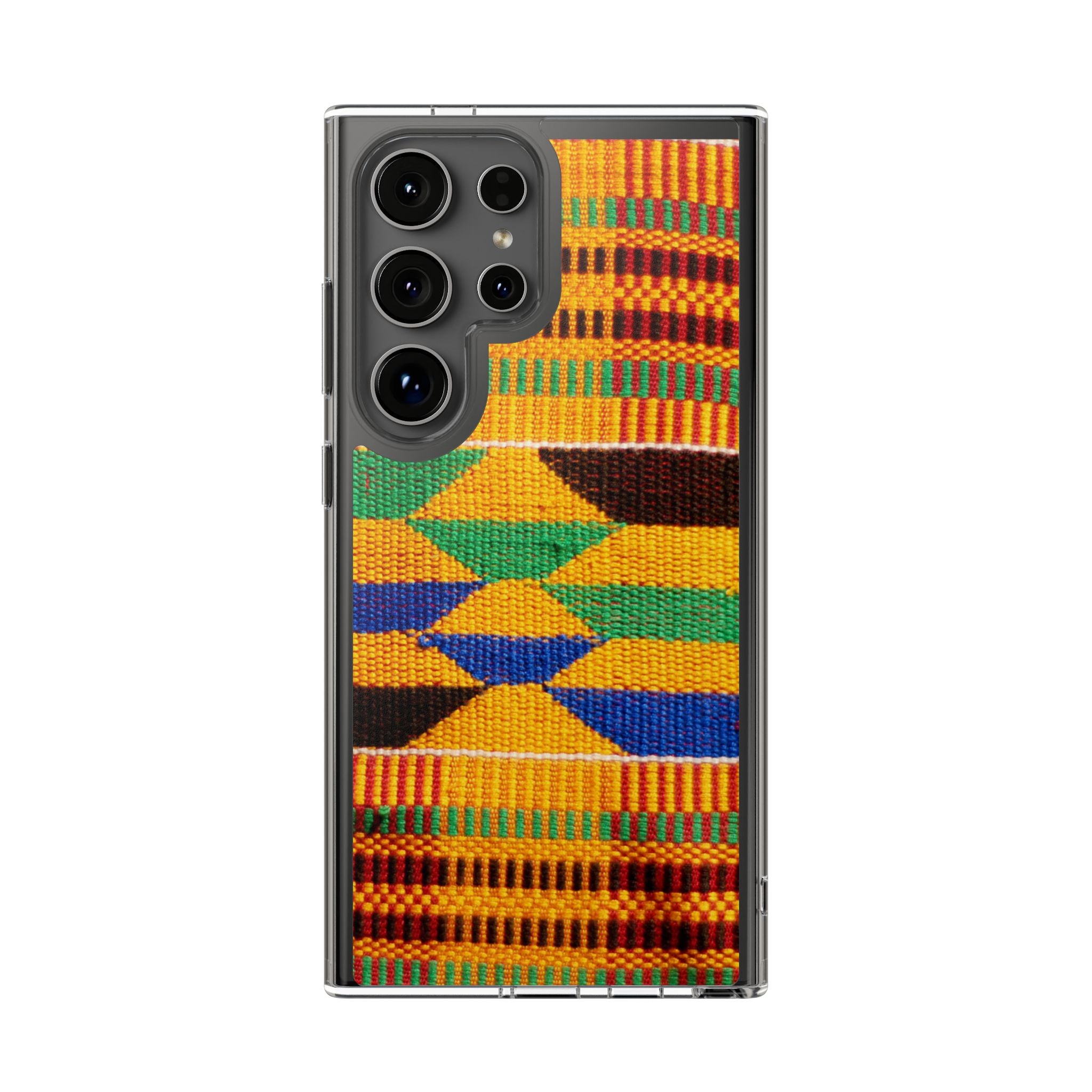 Kente Pattern Clear Impact-Resistant Phone Case