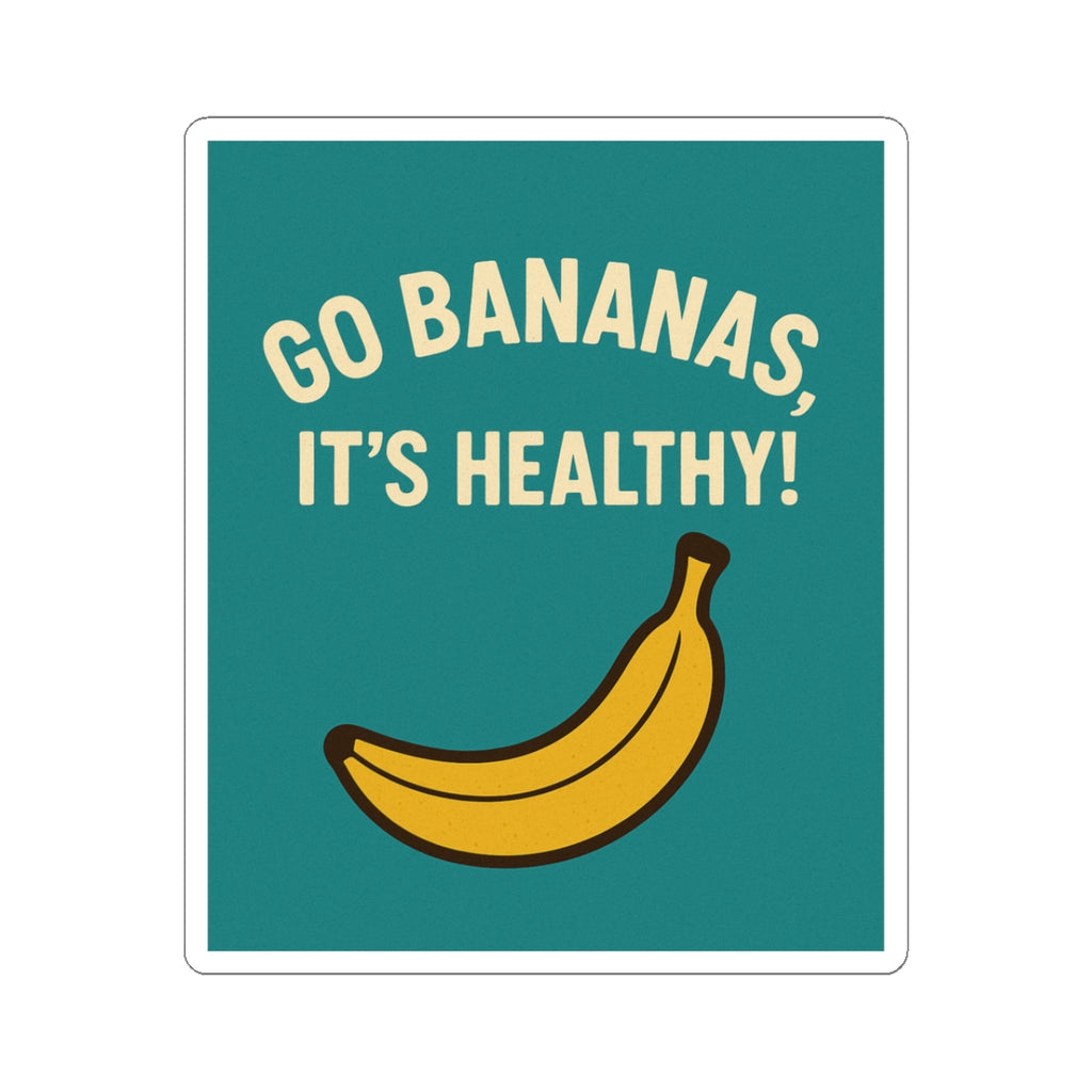 Fun Banana Stickers, Cute Go Bananas Decor, Healthy Lifestyle Vinyl, Laptop Stickers, Fruit-Themed Gifts, Whimsical Home Accessories