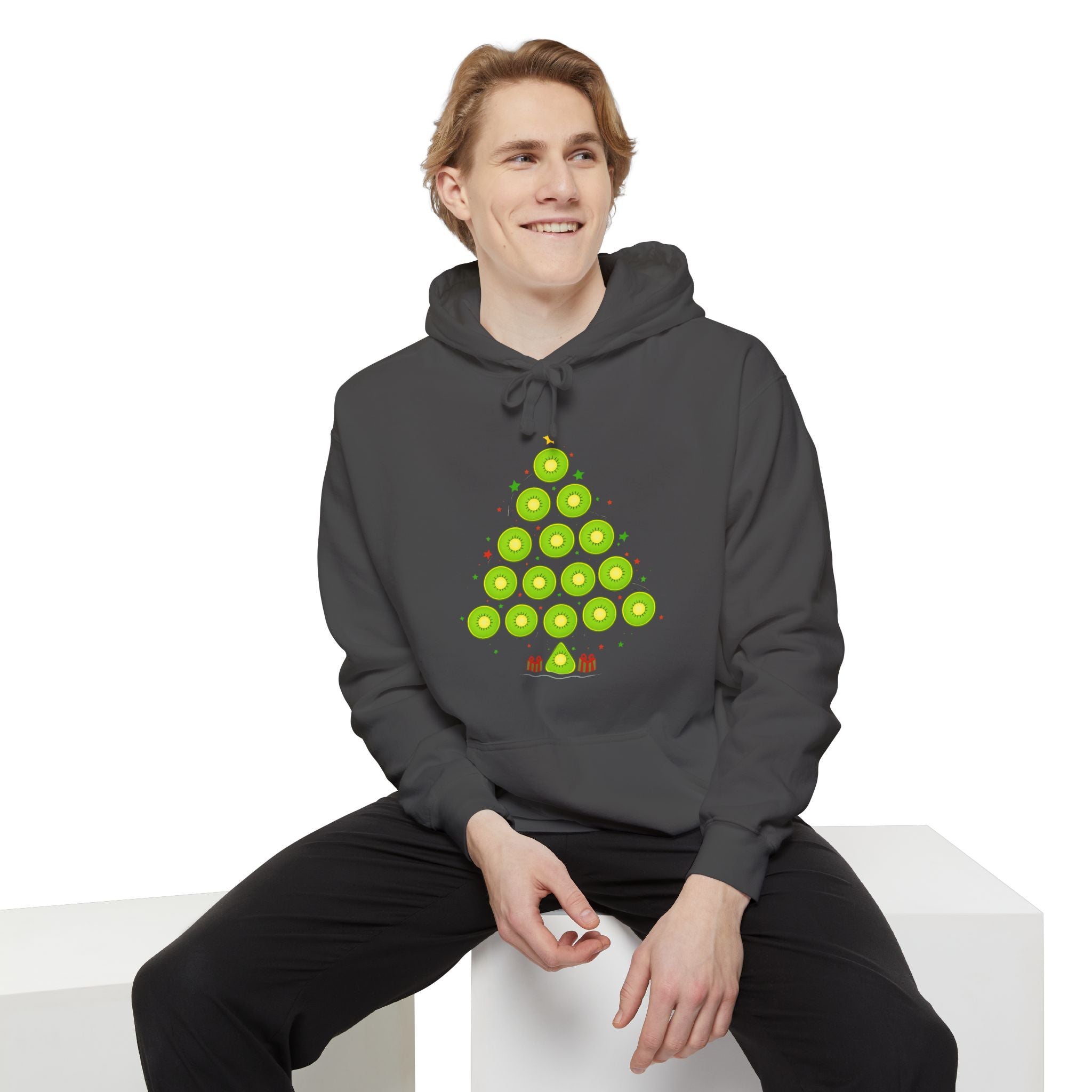 Christmas Ornament Tree Hoodie — Green Bauble Holiday Sweatshirt