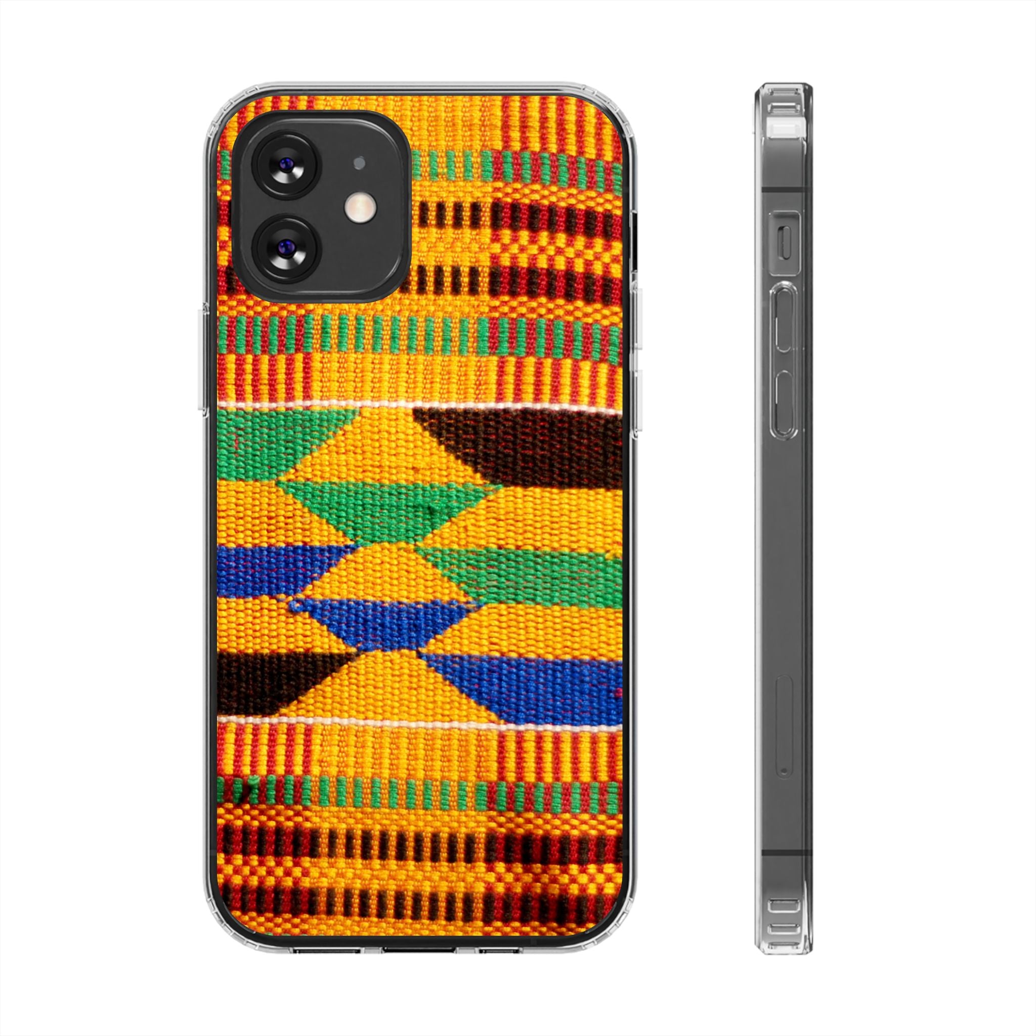 Kente Pattern Clear Impact-Resistant Phone Case