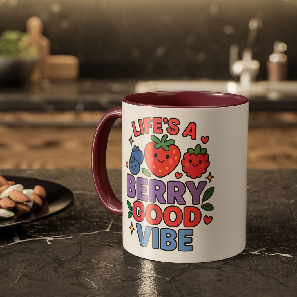 Berry Good Vibe Mug — Cute Fruit Illustration Coffee Cup (11oz & 15oz)