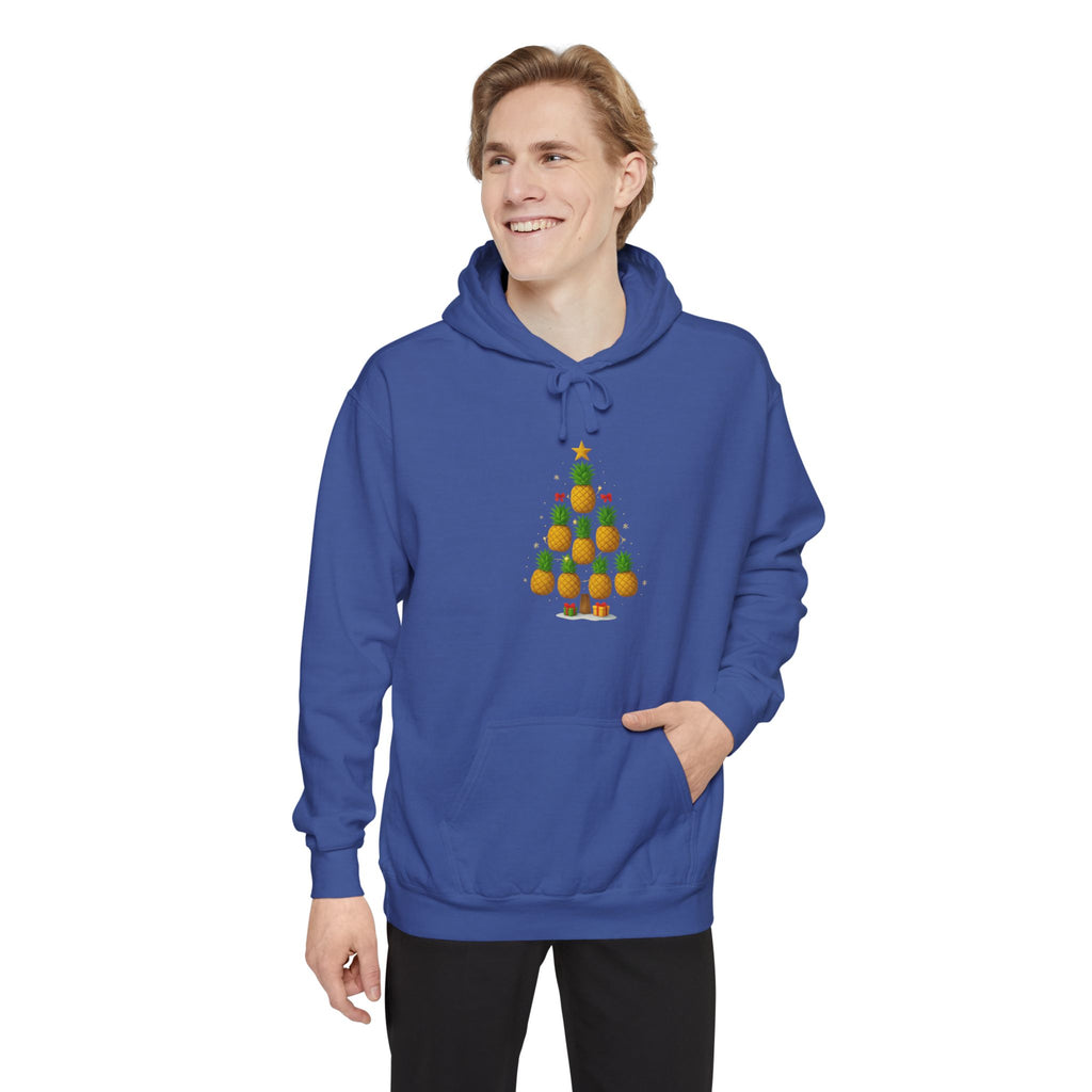 Pineapple Christmas Tree Hoodie — Festive Tropical Holiday Sweatshirt