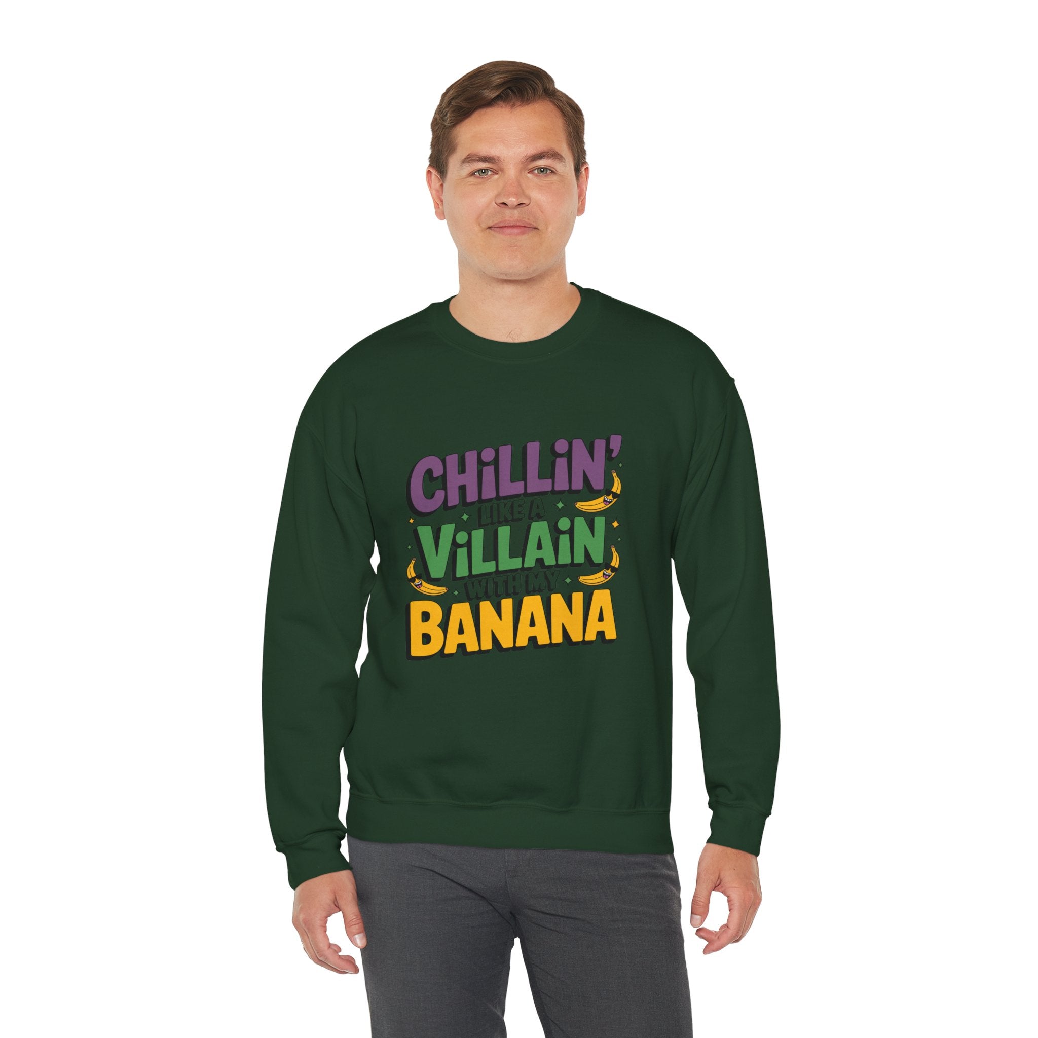 Chillin' Like a Villain Sweatshirt - Fun Unisex Crewneck for Everyday Comfort