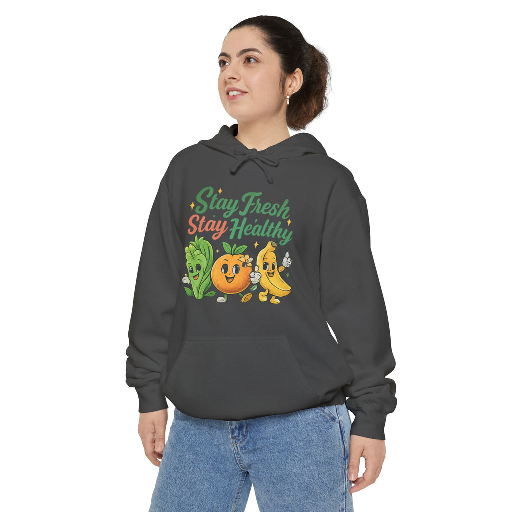 Stay Fresh Stay Healthy Hoodie — Cute Fruit & Veg Wellness Pullover