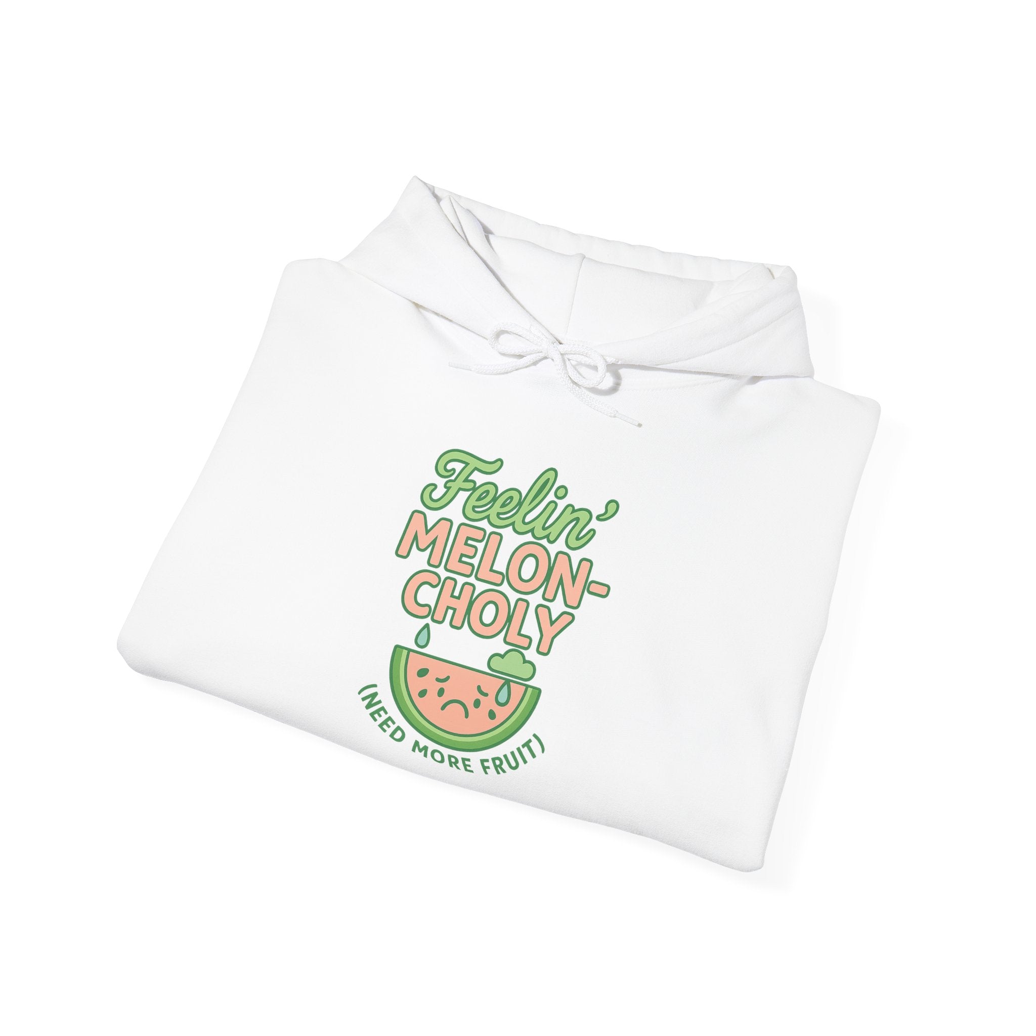 Melon-Choly Hoodie, Unisex Heavy Blend Sweatshirt, Funny Sweatshirt, Fruit-Themed Apparel, Gift for Fruit Lovers, Cute Autumn Hoodie