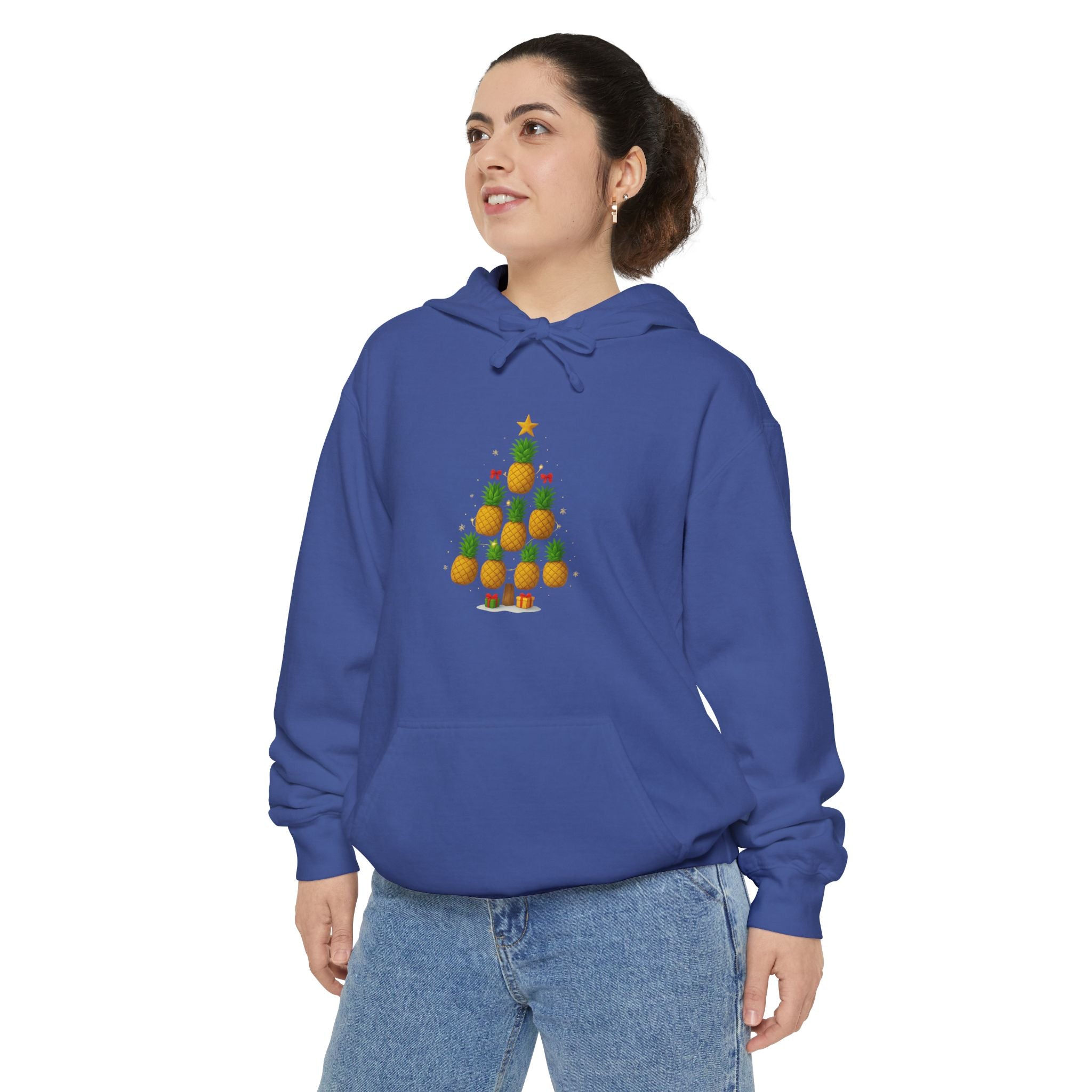 Pineapple Christmas Tree Hoodie — Festive Tropical Holiday Sweatshirt