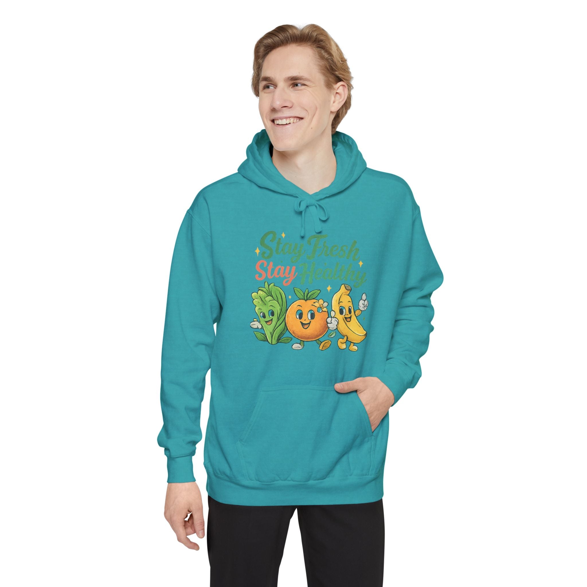 Stay Fresh Stay Healthy Hoodie — Cute Fruit & Veg Wellness Pullover