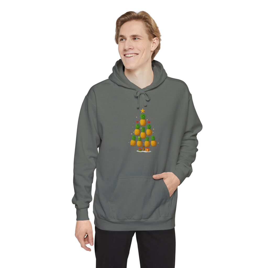 Pineapple Christmas Tree Hoodie — Festive Tropical Holiday Sweatshirt
