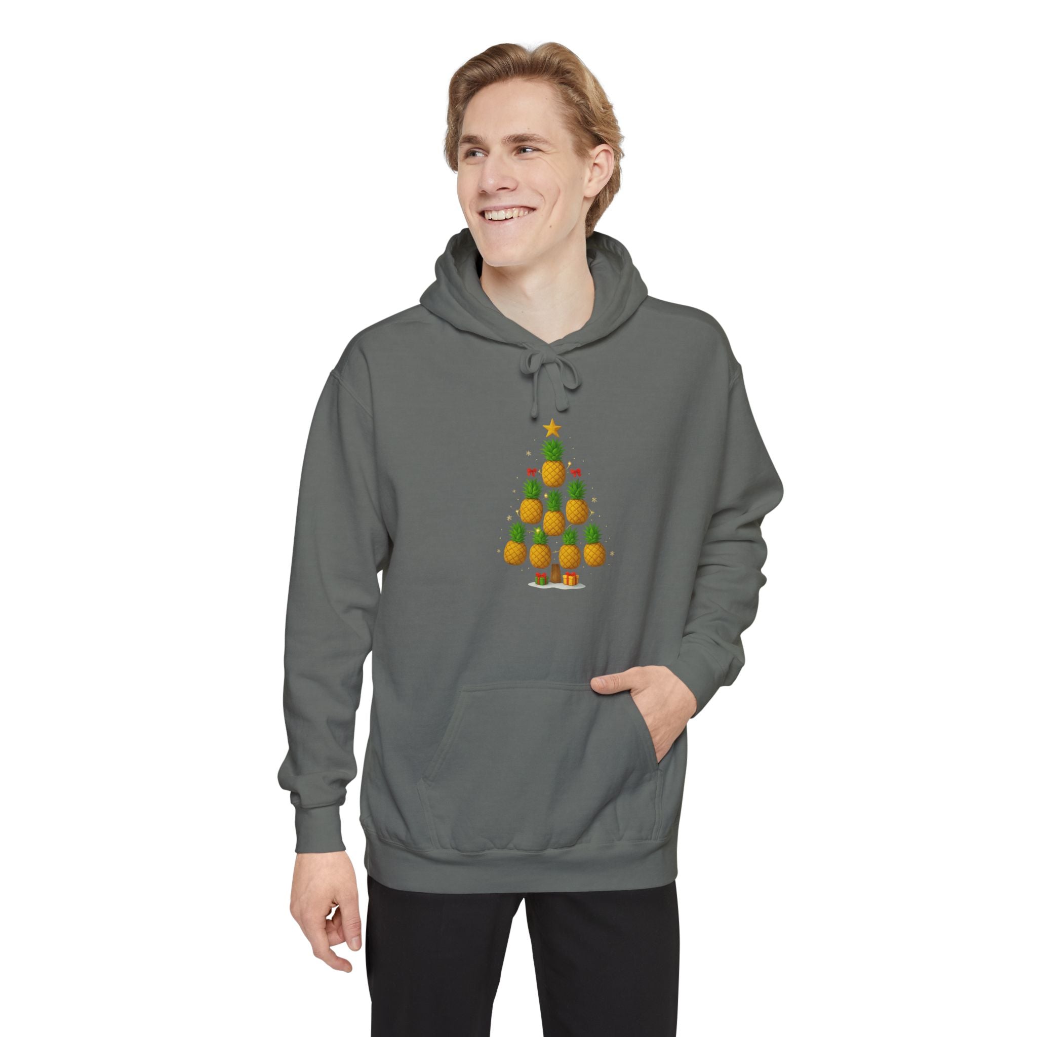 Pineapple Christmas Tree Hoodie — Festive Tropical Holiday Sweatshirt