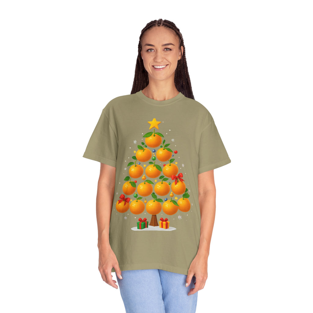 Orange Christmas Tree T-Shirt — Festive Citrus Holiday Tee