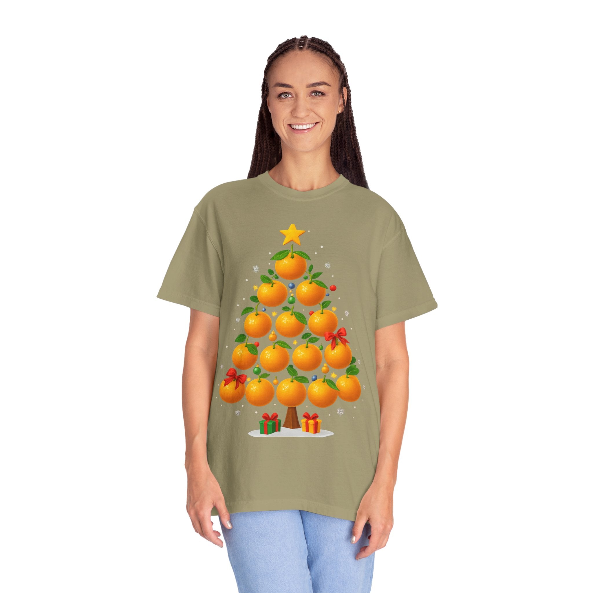Orange Christmas Tree T-Shirt — Festive Citrus Holiday Tee