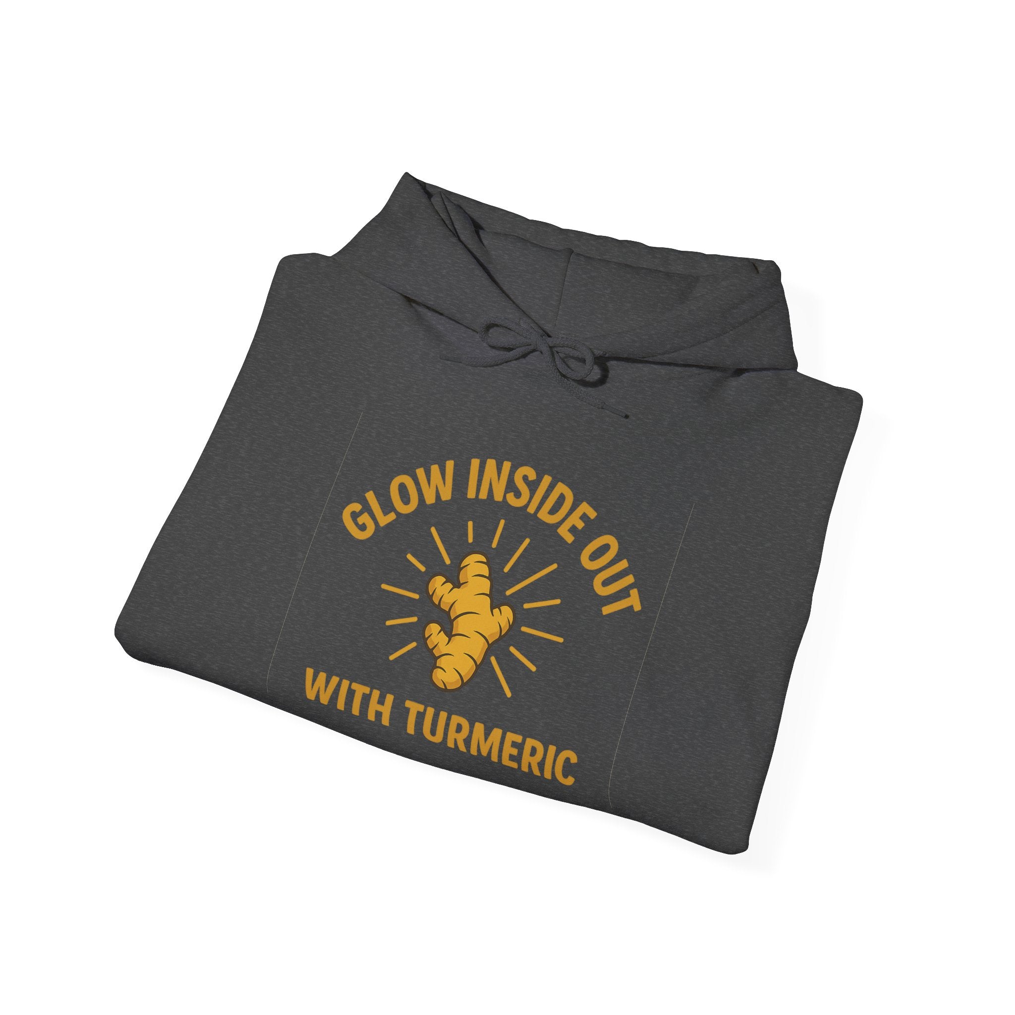 Glow Inside Out Turmeric Hoodie, Wellness Sweatshirt, Unisex Gift, Motivational Apparel, Cozy Fashion