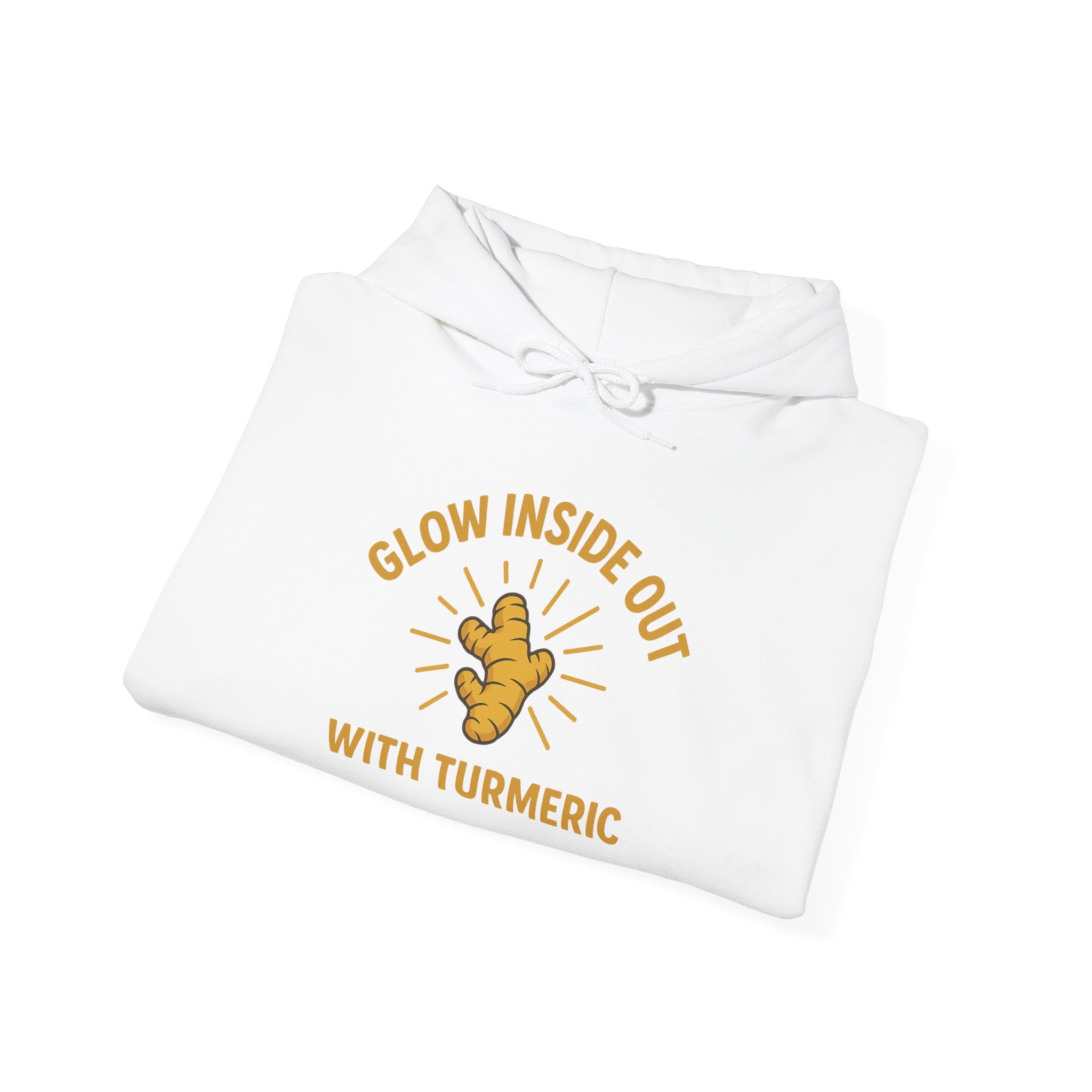 Glow Inside Out Turmeric Hoodie, Wellness Sweatshirt, Unisex Gift, Motivational Apparel, Cozy Fashion