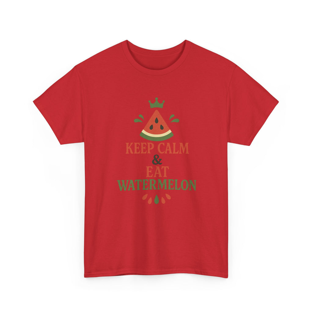 Keep Calm Watermelon Tee, Summer Shirt, Funny Graphic Tee, Relaxed Fit T-Shirt, Gifts for Food Lovers, Fun Casual Wear
