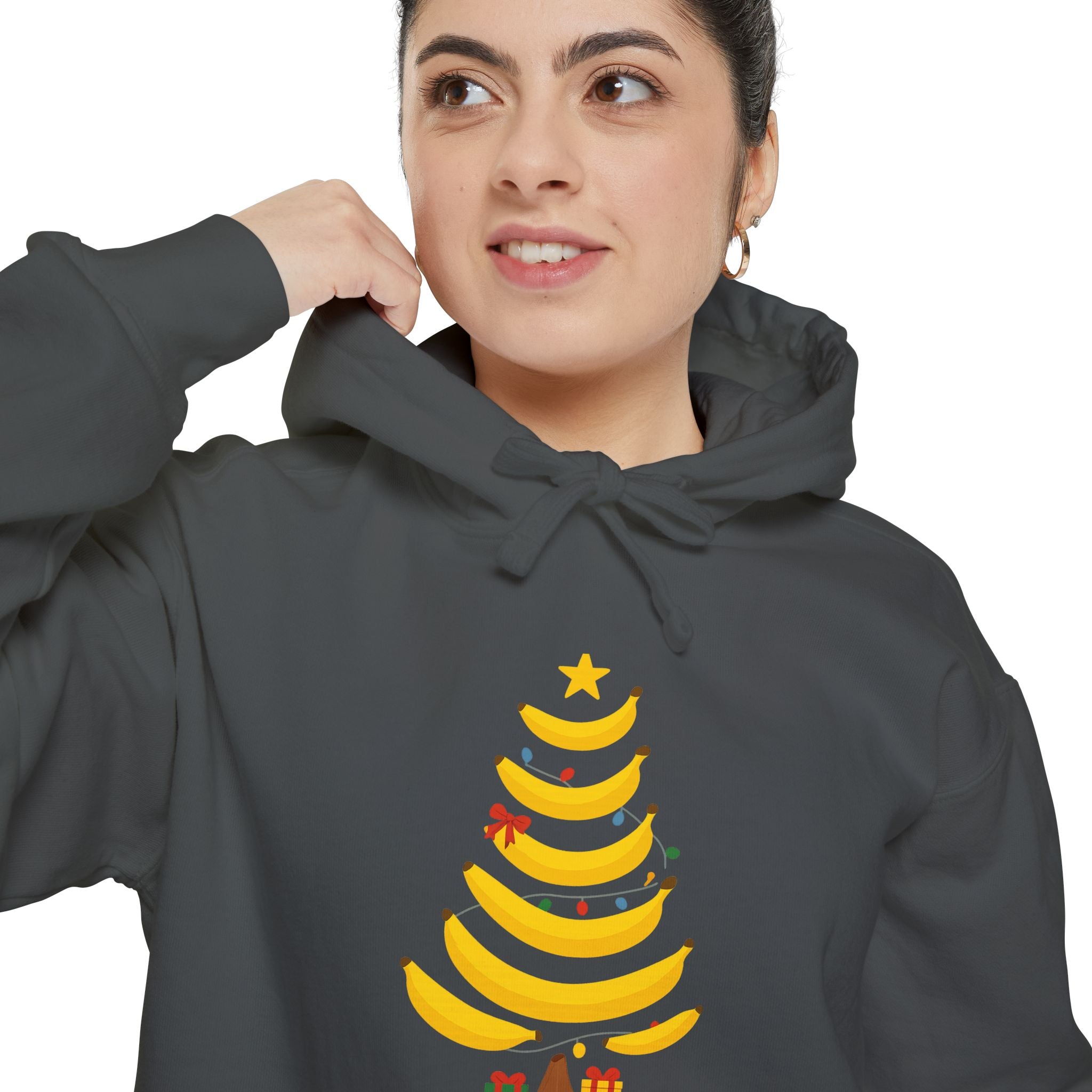 Banana Christmas Tree Hoodie — Novelty Holiday Sweatshirt