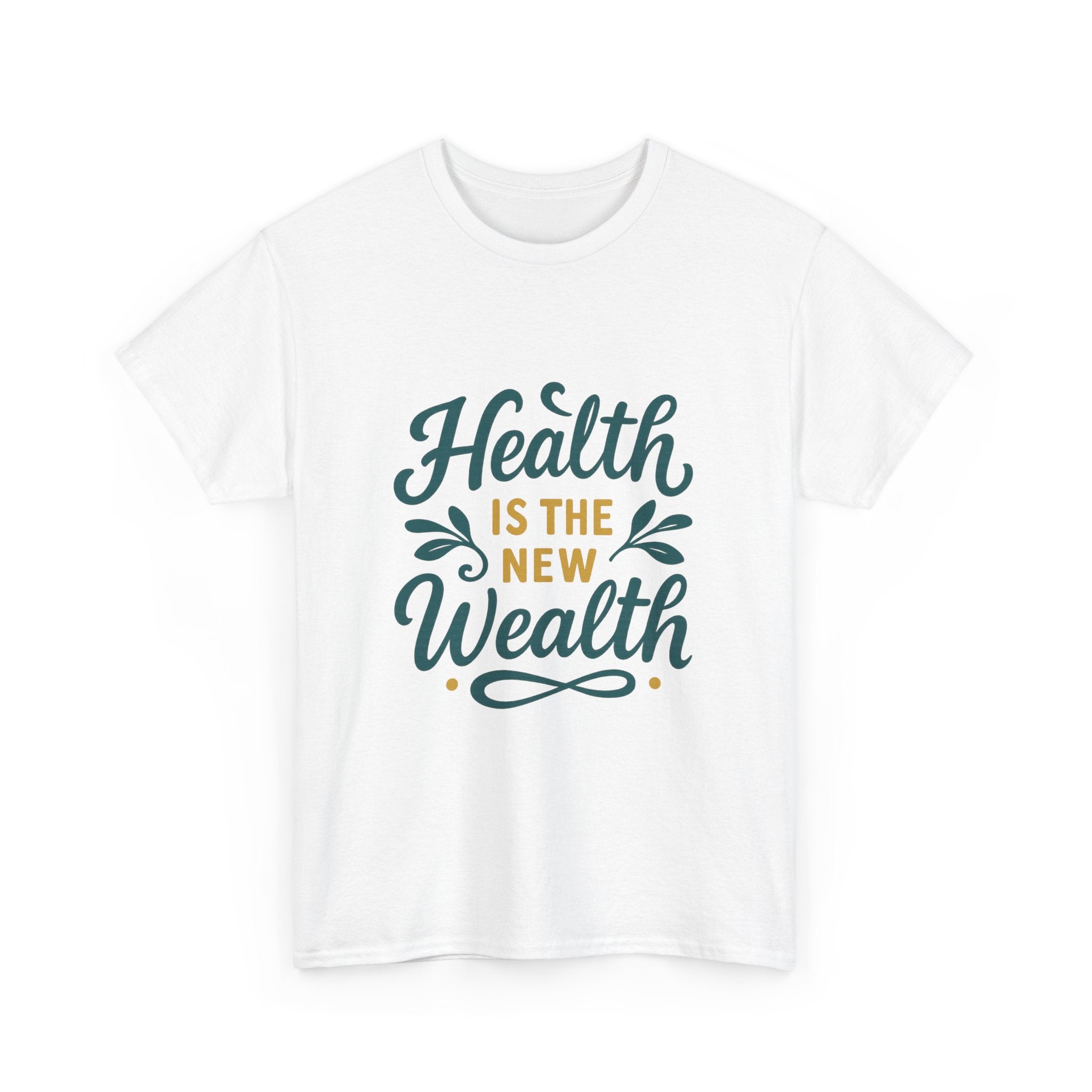 Health is the New Wealth Unisex Heavy Cotton Tee, Motivational T-Shirt, Wellness Gift, Inspirational Apparel, Casual Wear
