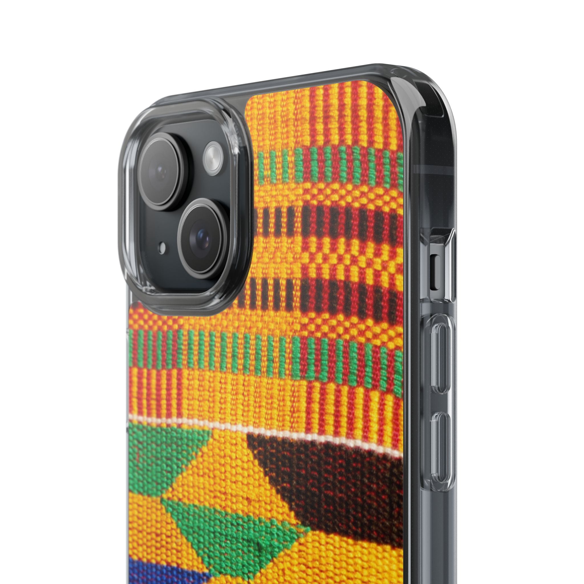 Kente Pattern Clear Impact-Resistant Phone Case