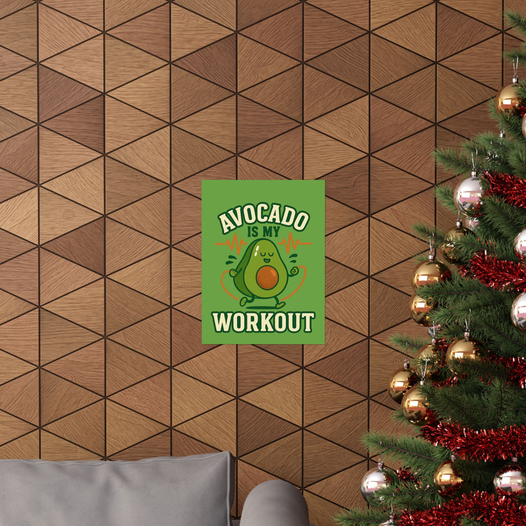 Avocado Workout Matte Vertical Poster, Funny Wall Art, Fitness Decor, Avocado Lover Gift, Gym Motivation, Quirky Home Decor