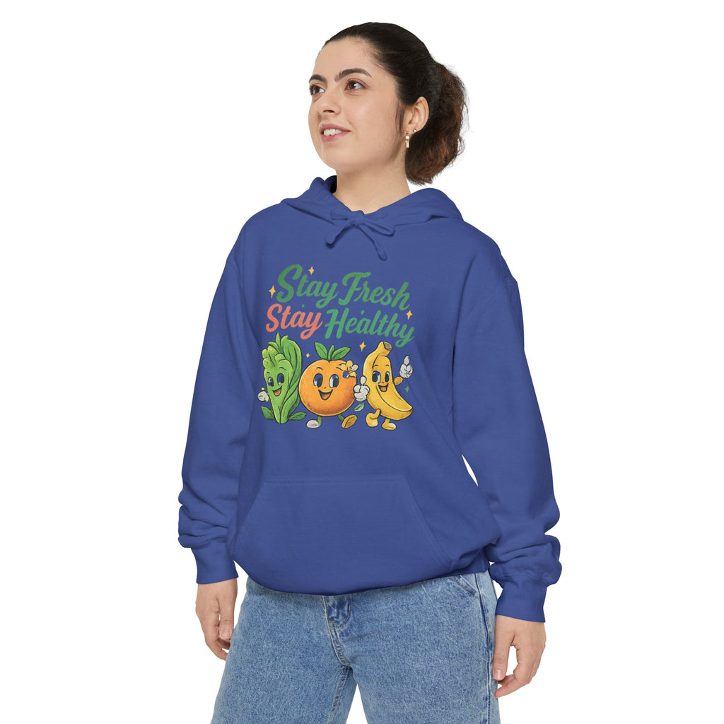Stay Fresh Stay Healthy Hoodie — Cute Fruit & Veg Wellness Pullover