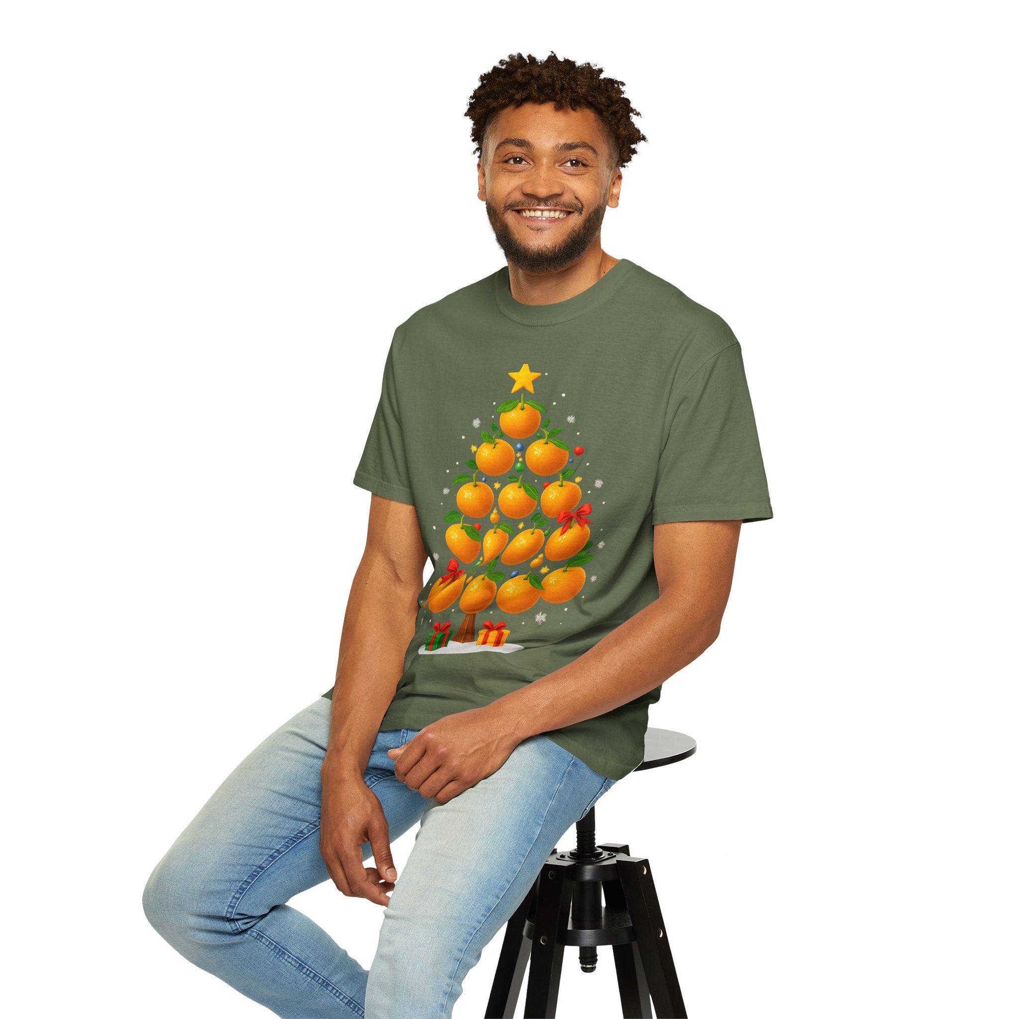 Orange Christmas Tree T-Shirt — Festive Citrus Holiday Tee