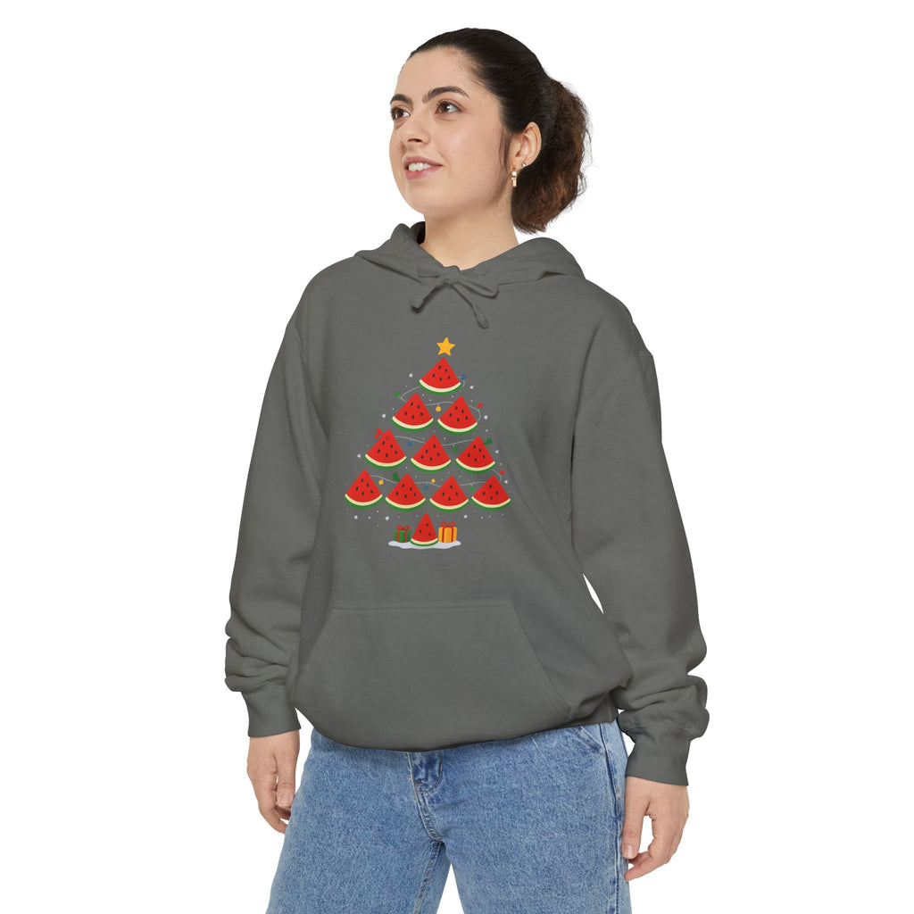 Watermelon Christmas Tree Hoodie — Festive Fruit Holiday Pullover