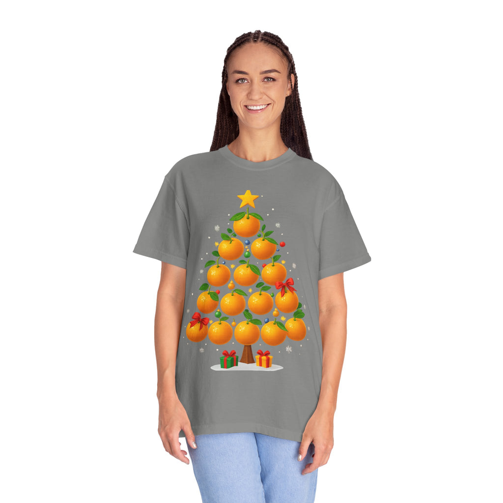 Orange Christmas Tree T-Shirt — Festive Citrus Holiday Tee