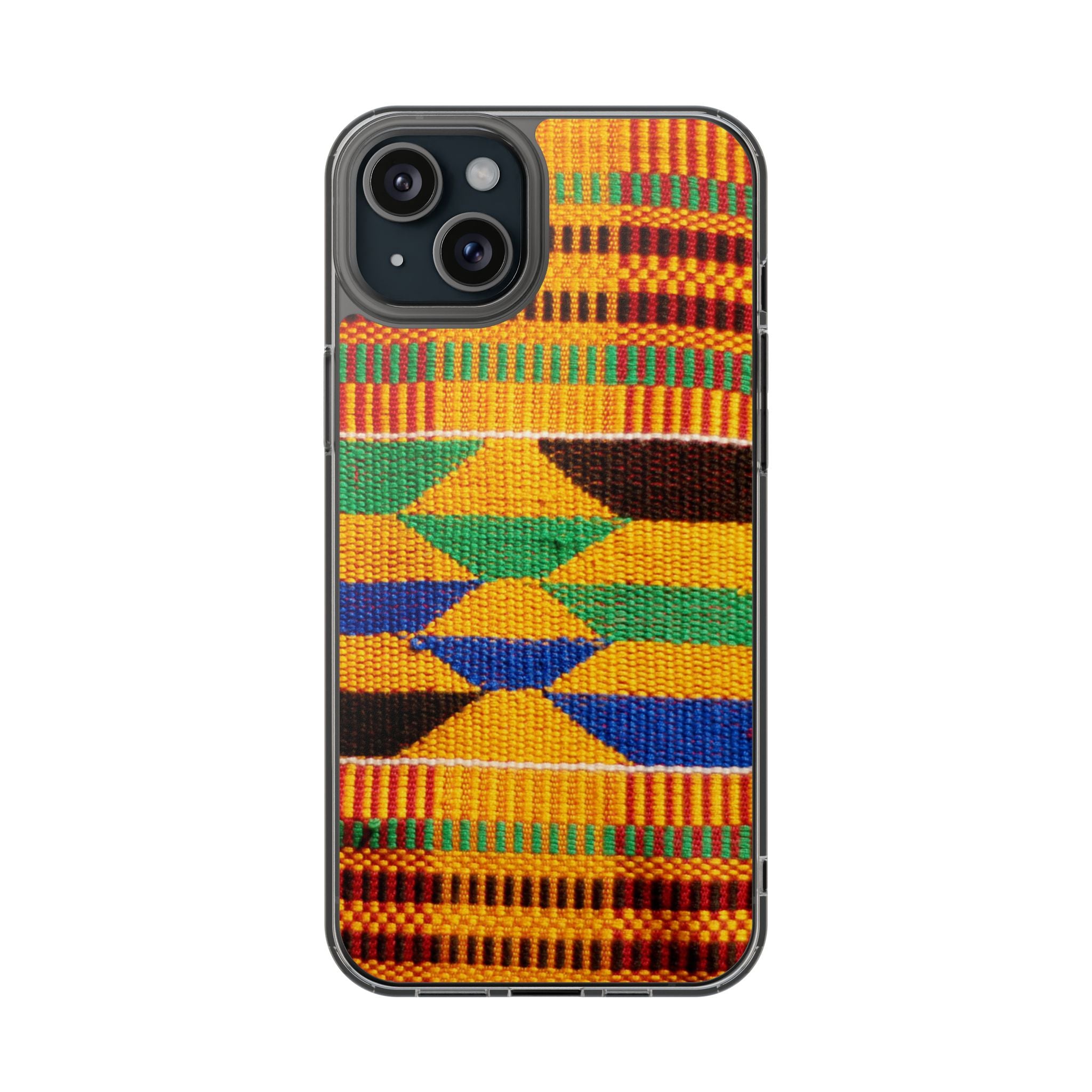 Kente Pattern Clear Impact-Resistant Phone Case
