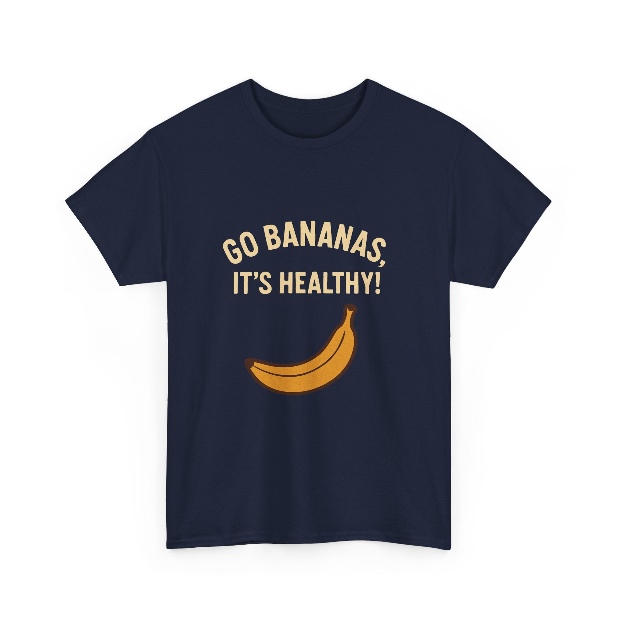 Go Bananas Unisex Heavy Cotton Tee, Fun Healthy Reminder Shirt, Quirky Gift for Fruit Lovers, Casual Wear, Summer Tee