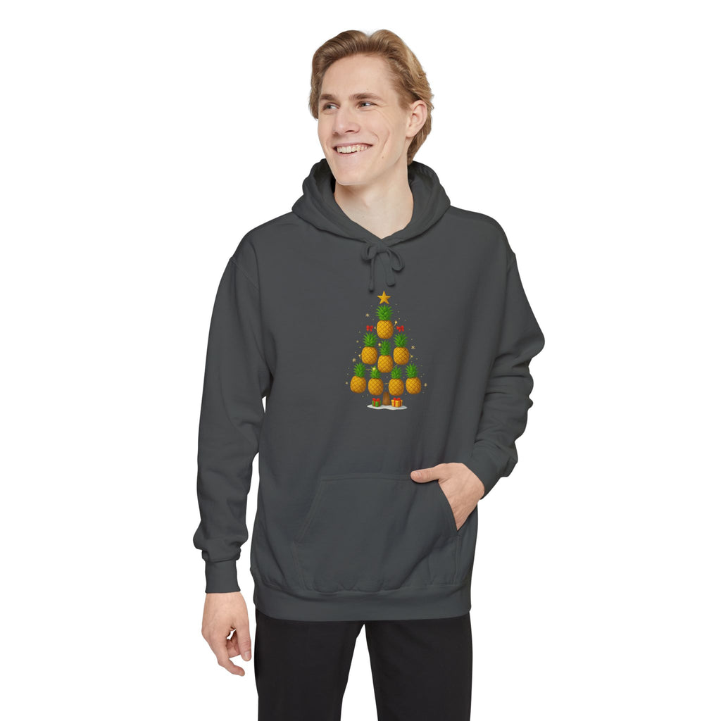 Pineapple Christmas Tree Hoodie — Festive Tropical Holiday Sweatshirt