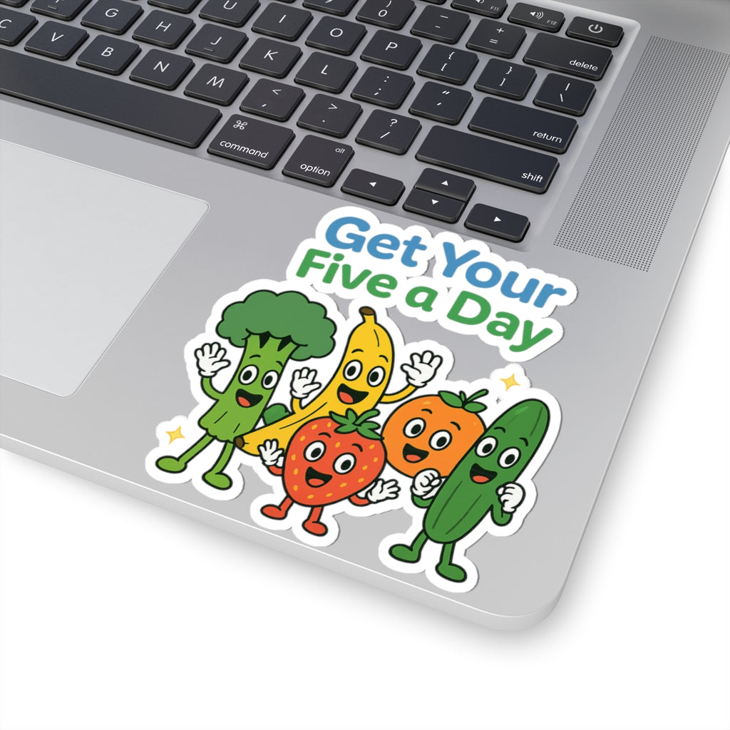 Get Your Five a Day Sticker — Cute Fruit & Veggie Kiss-Cut Sticker