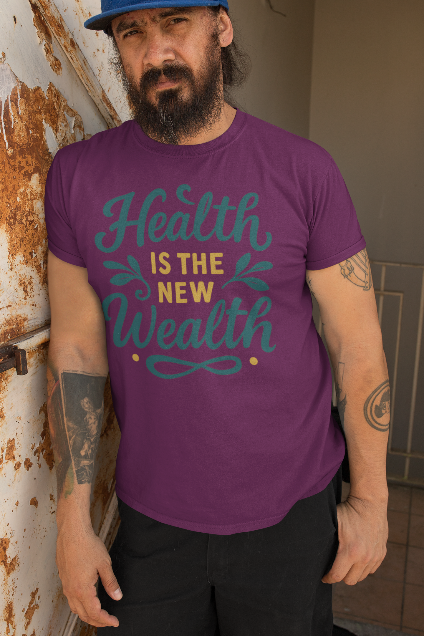 Health is the New Wealth Unisex Heavy Cotton Tee, Motivational T-Shirt, Wellness Gift, Inspirational Apparel, Casual Wear