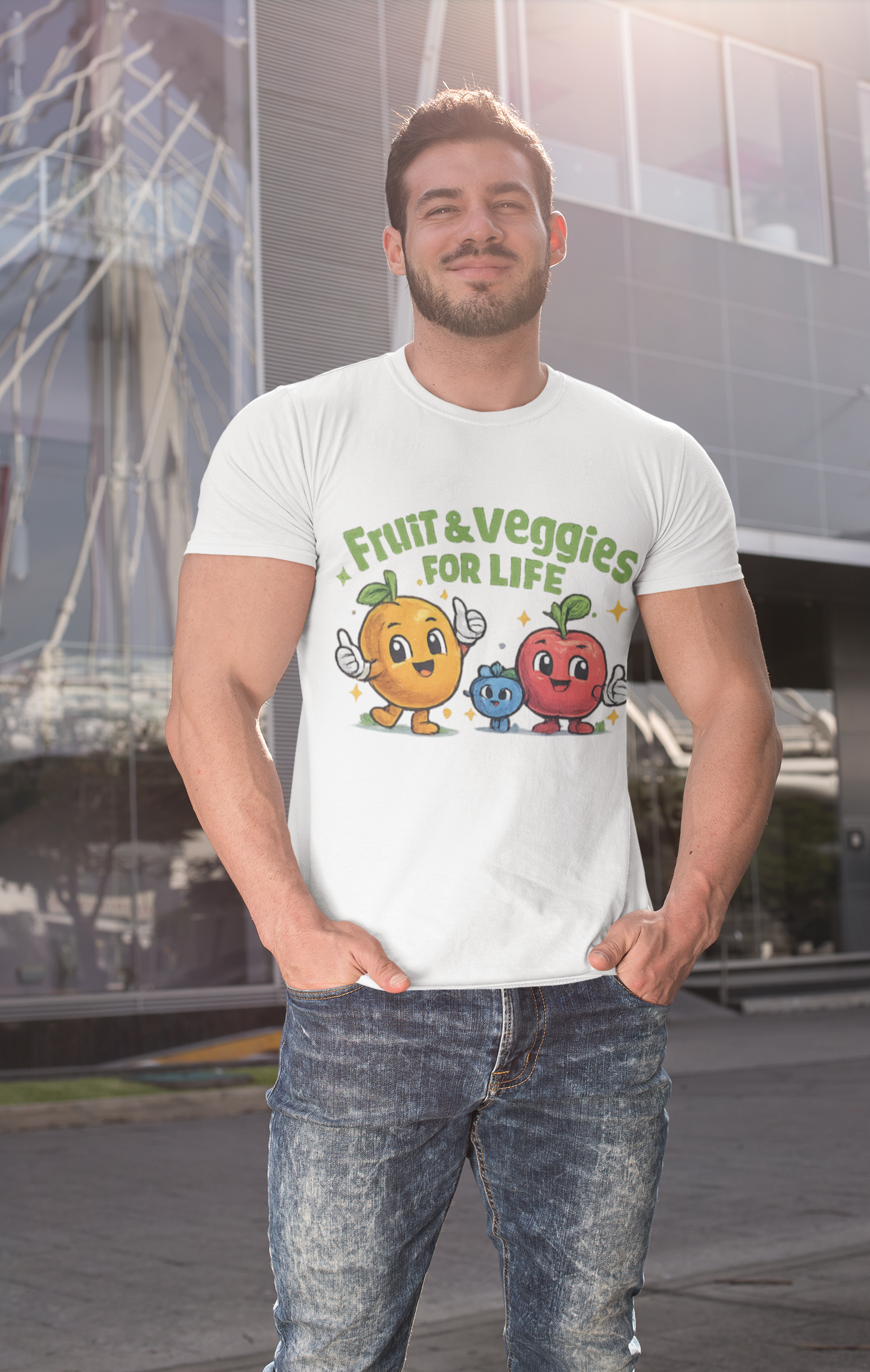 Fruit & Veggies For Life T‑Shirt — Cute Kids Produce Graphic Tee
