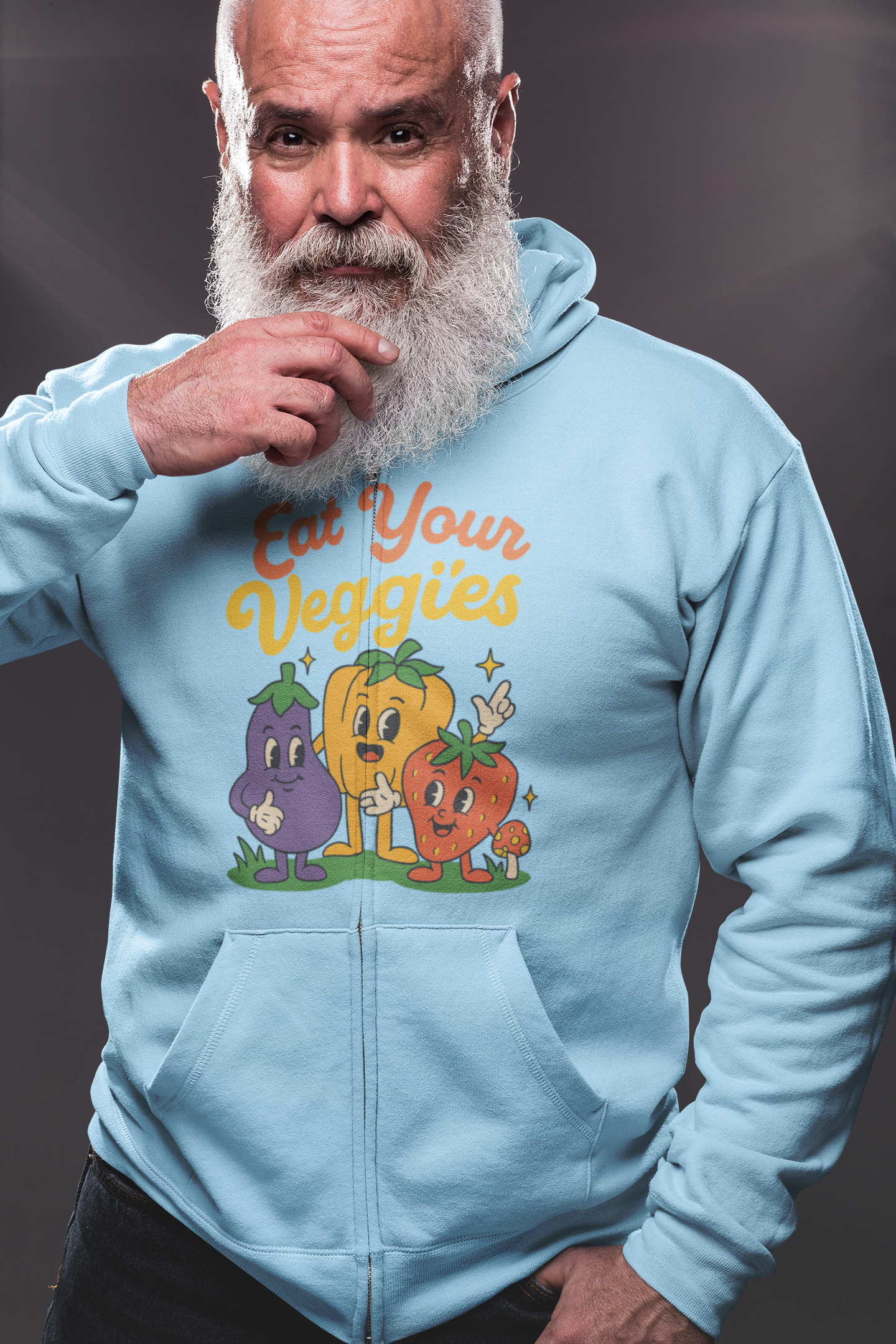 Eat Your Veggies Hoodie — Cute Cartoon Veggie Graphic Sweatshirt