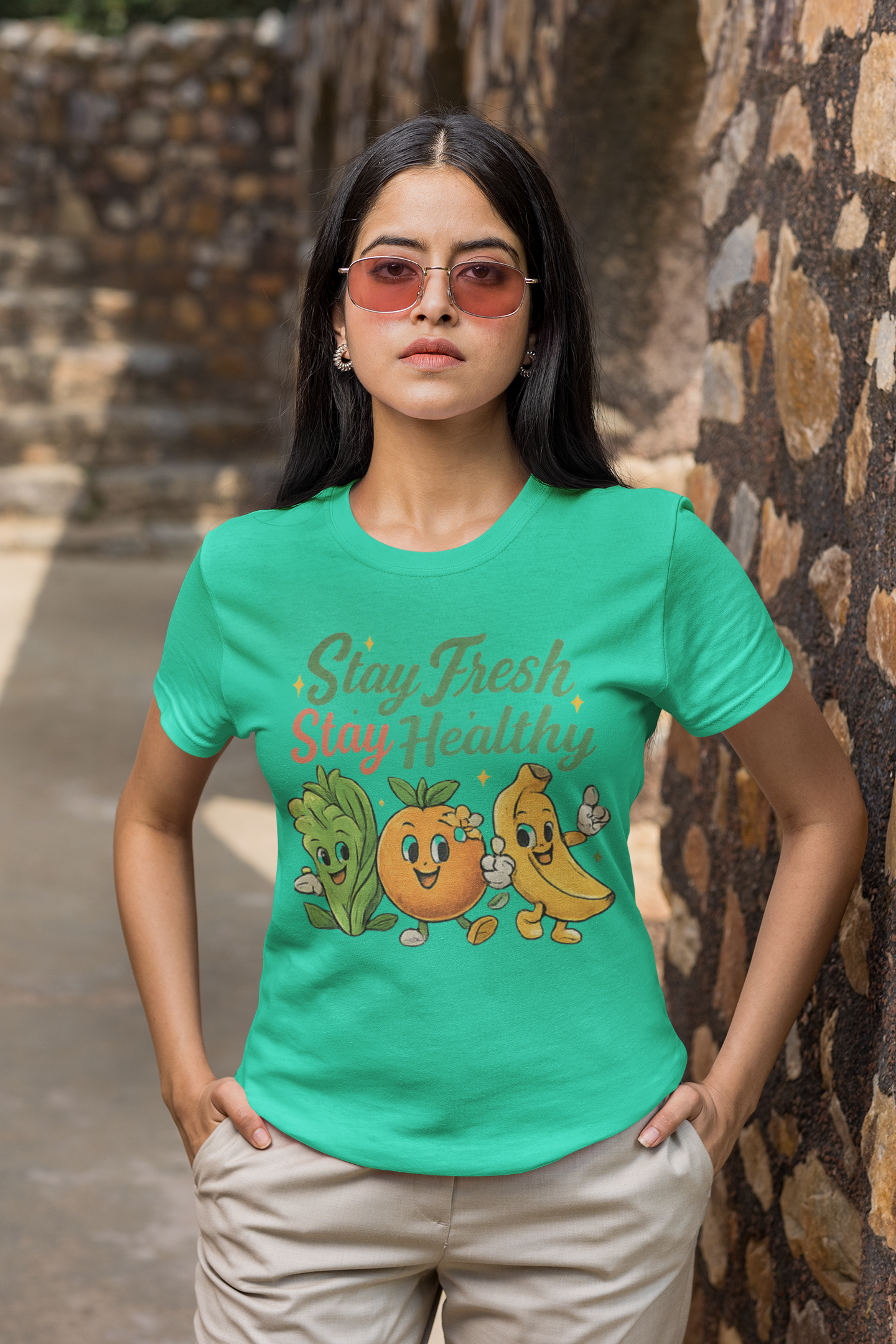 Stay Fresh Stay Healthy Tee — Cute Fruit & Veggie Wellness T-Shirt