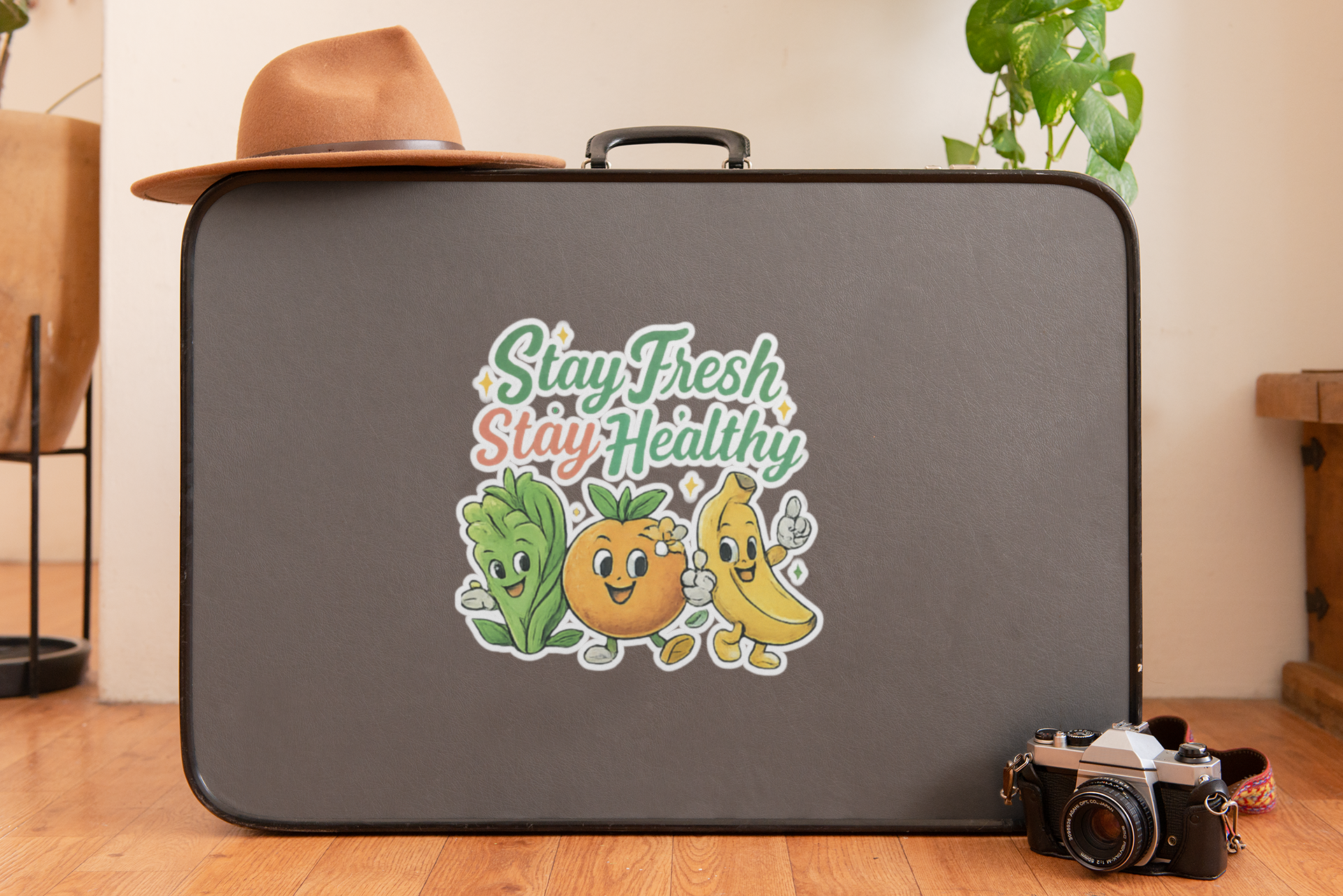 Stay Fresh Stay Healthy Sticker — Cute Fruit & Veggie Kiss-Cut Vinyl Decal