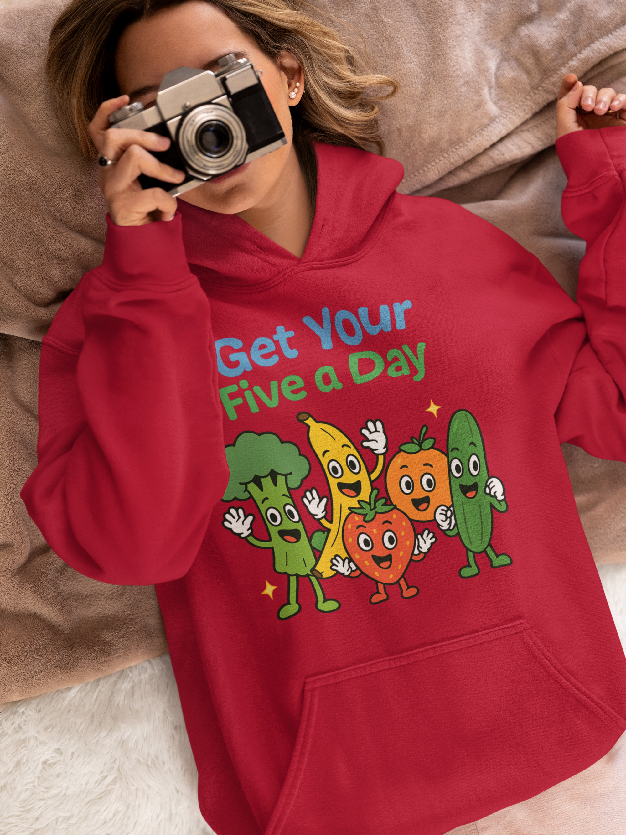 Get Your Five a Day Hoodie — Cute Fruit & Veggie Wellness Pullover