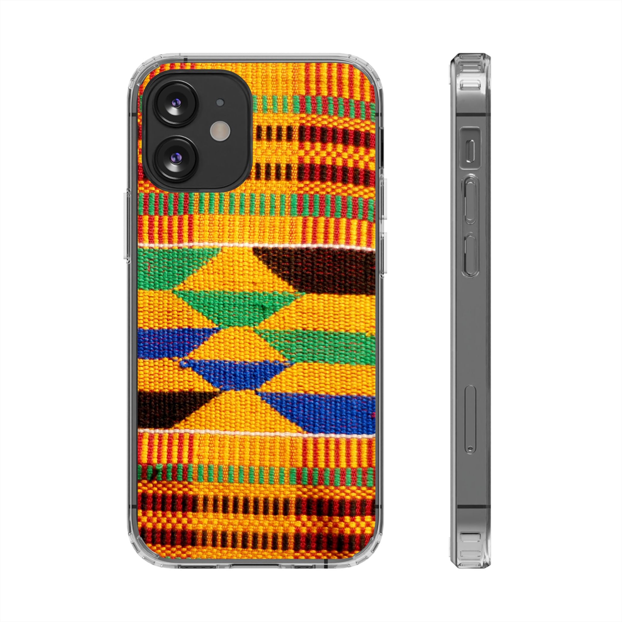 Kente Pattern Clear Impact-Resistant Phone Case