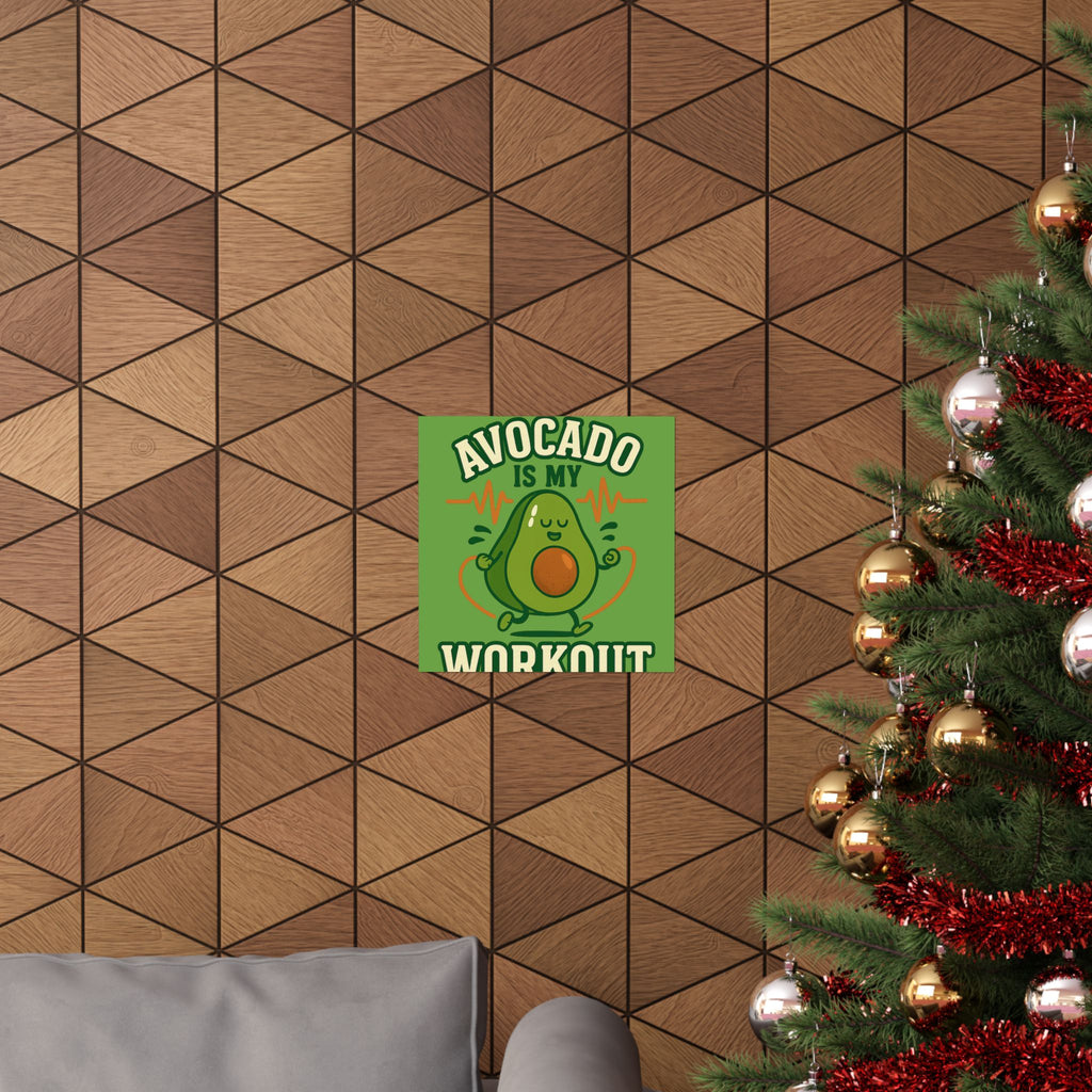 Avocado Workout Matte Vertical Poster, Funny Wall Art, Fitness Decor, Avocado Lover Gift, Gym Motivation, Quirky Home Decor