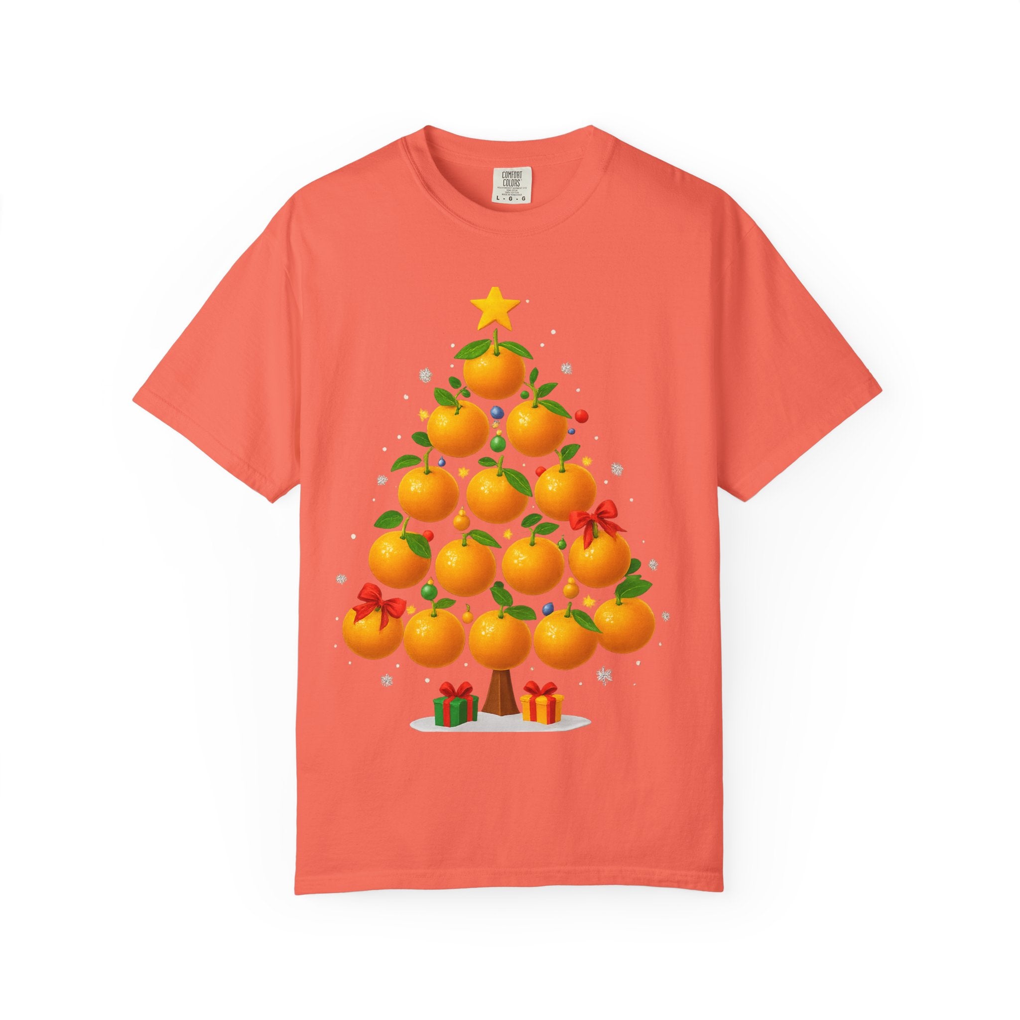Orange Christmas Tree T-Shirt — Festive Citrus Holiday Tee