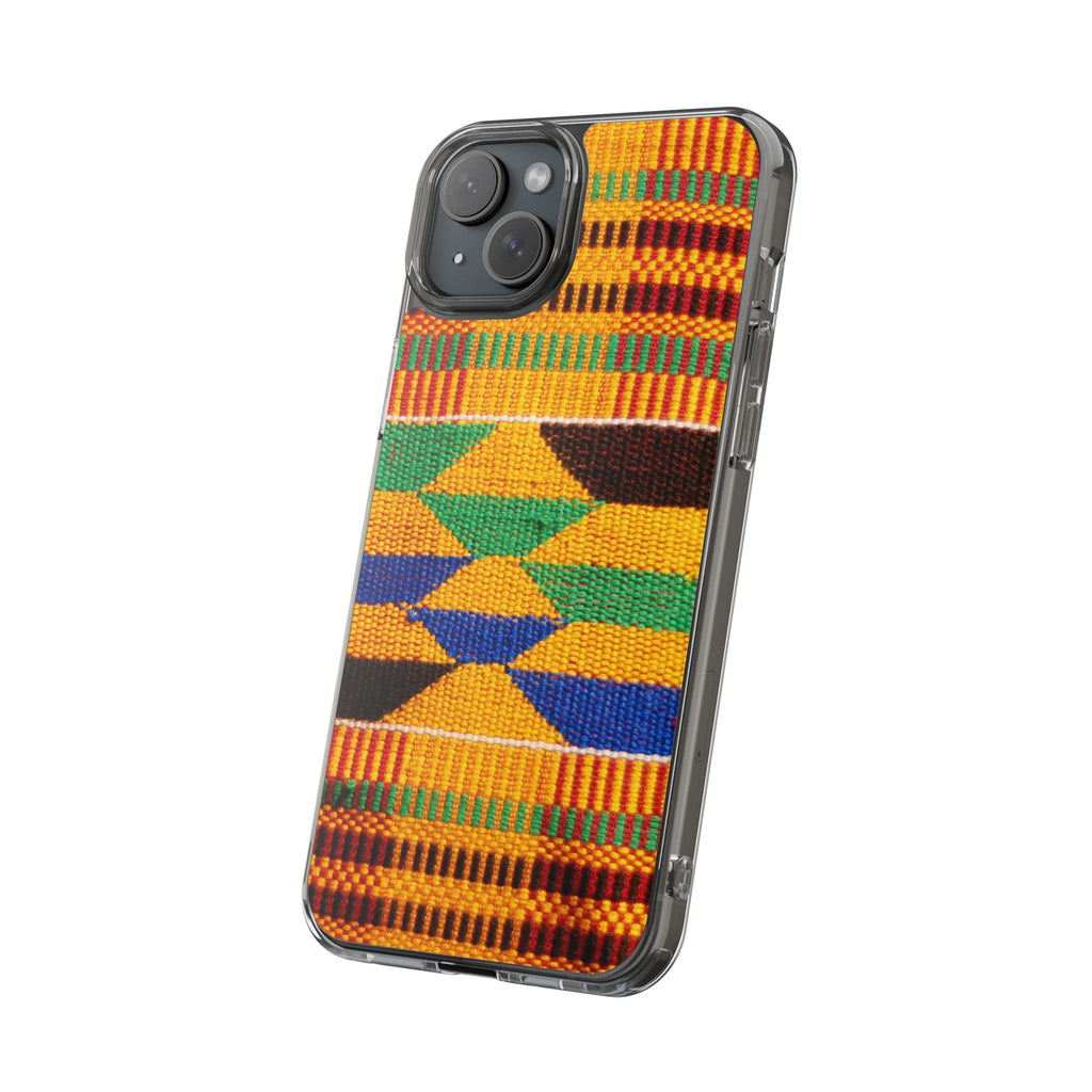 Kente Pattern Clear Impact-Resistant Phone Case