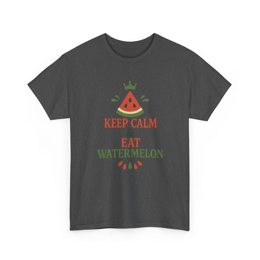 Keep Calm Watermelon Tee, Summer Shirt, Funny Graphic Tee, Relaxed Fit T-Shirt, Gifts for Food Lovers, Fun Casual Wear