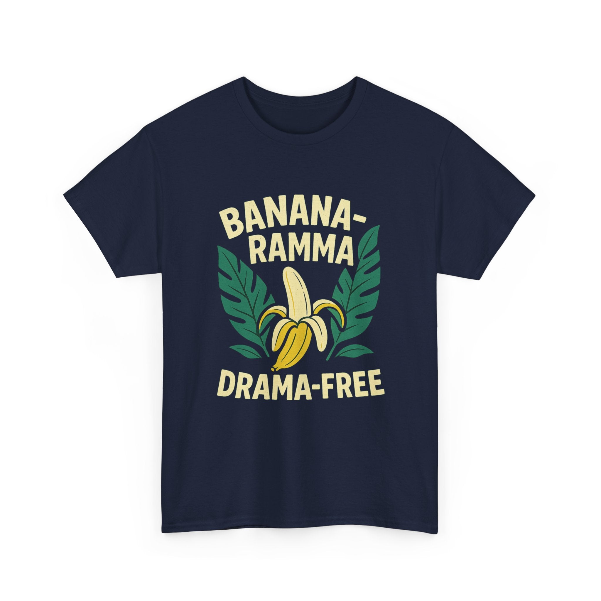 Banana-Ramma Drama-Free Unisex Heavy Cotton Tee, Fun Casual Shirt, Gift for Friends, Summer Vibes, Quirky Fashion Statement