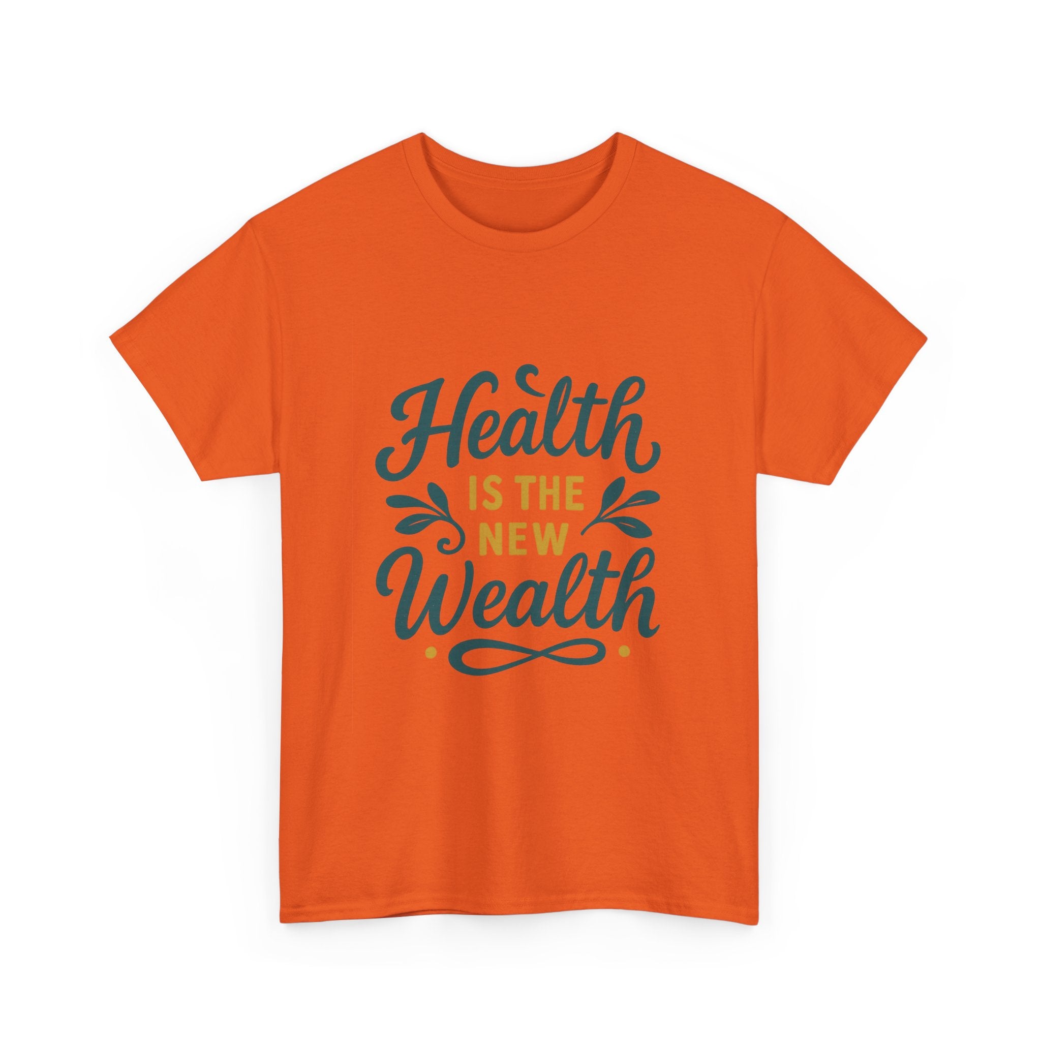 Health is the New Wealth Unisex Heavy Cotton Tee, Motivational Shirt, Wellness Apparel, Gift for Health Enthusiasts, Casual Wear