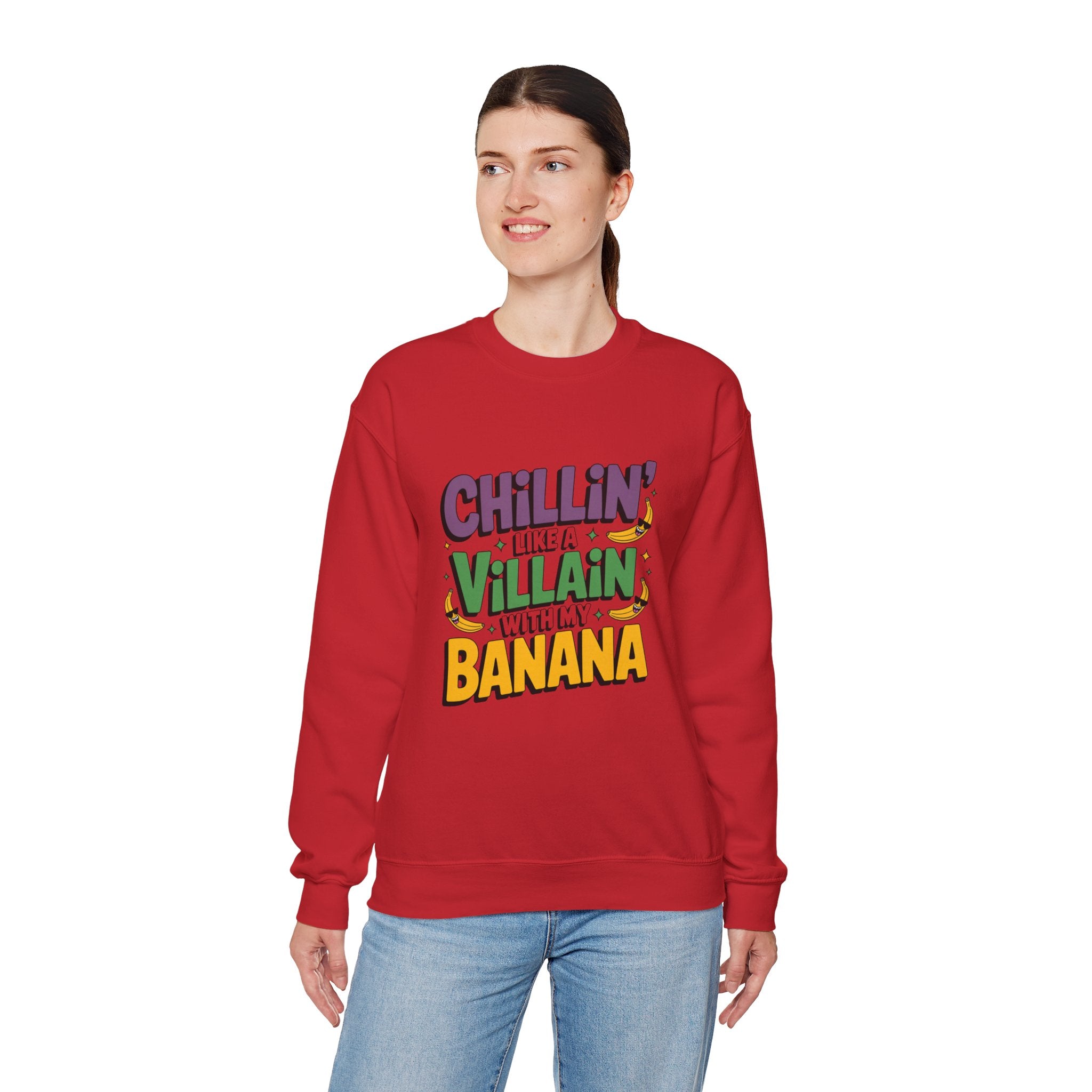 Chillin' Like a Villain Sweatshirt - Fun Unisex Crewneck for Everyday Comfort