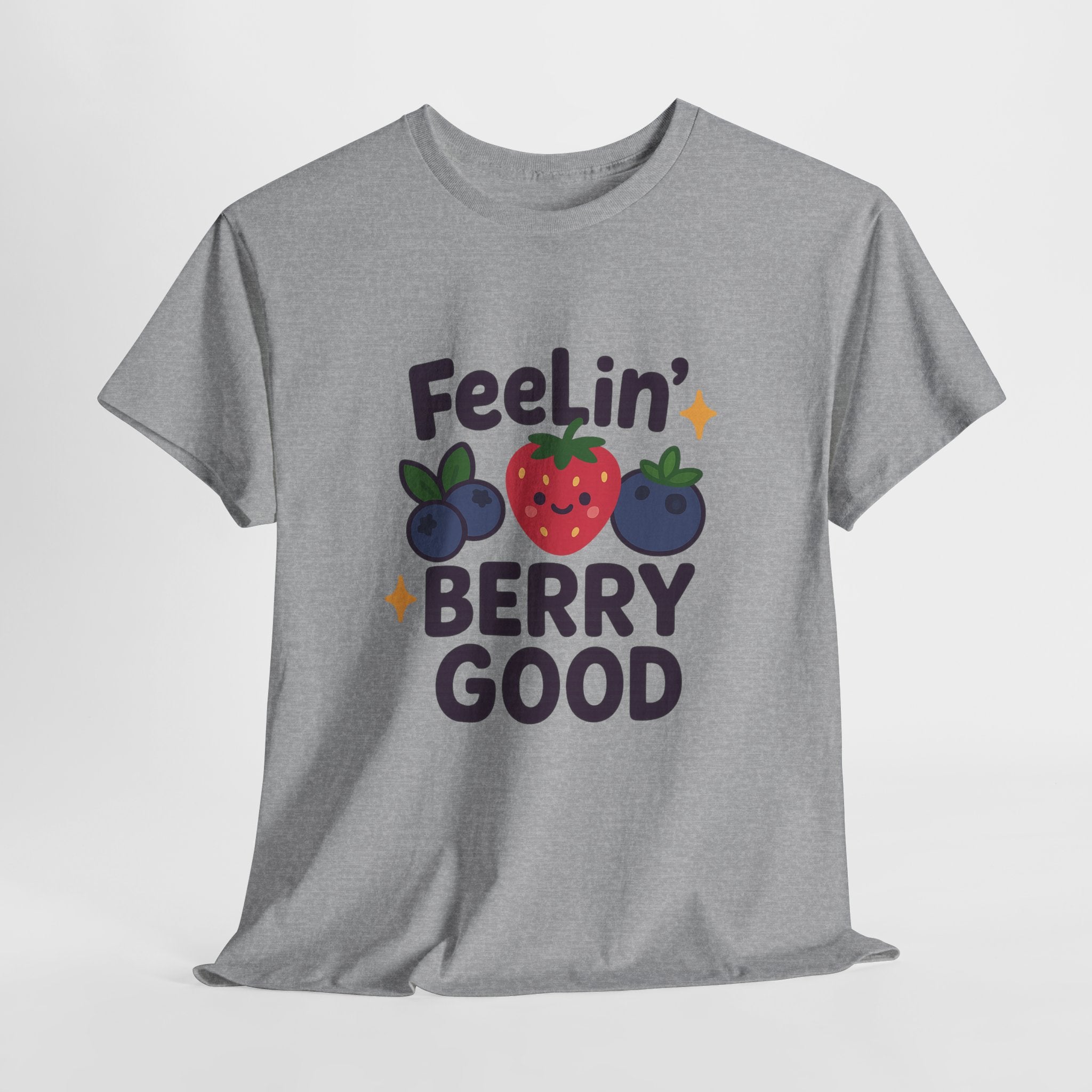 Berry Good Vibe Unisex Heavy Cotton Tee, Cute Summer Shirt, Fun Gift for Food Lovers, Berry Themed Apparel, Casual Wear