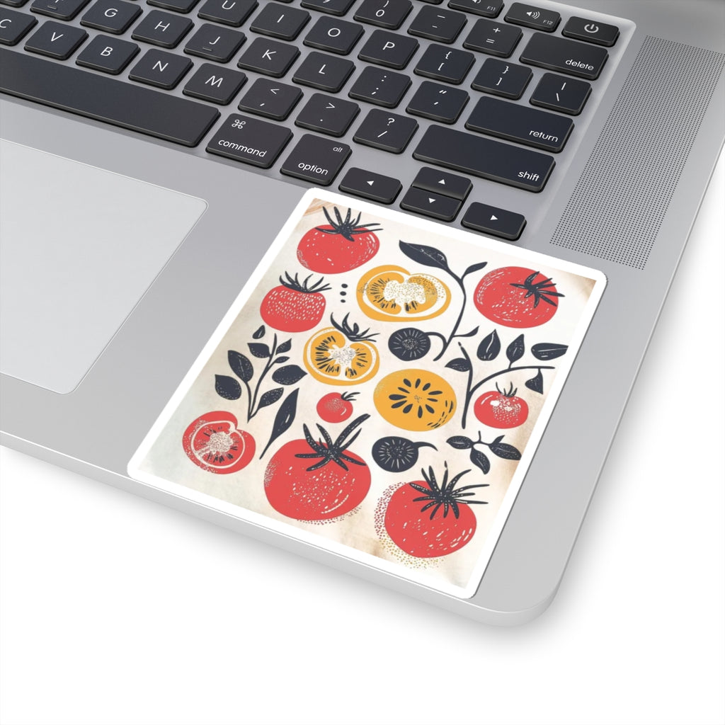 Tomato & Citrus Sticker — Retro Farmhouse Fruit Kiss-Cut Sticker Sheet