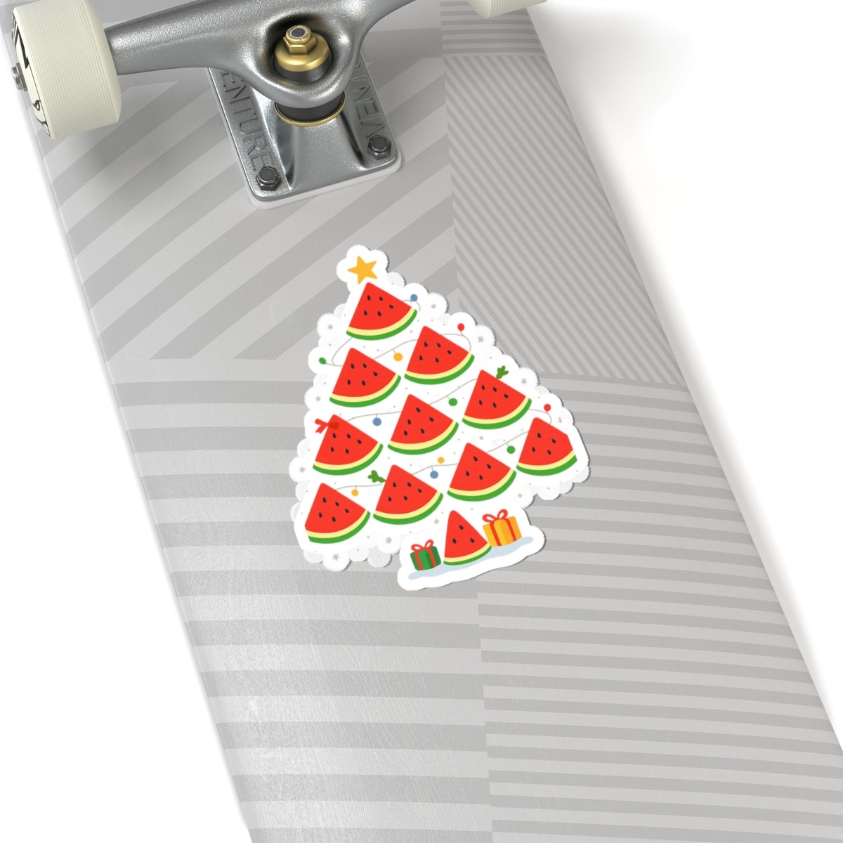 Watermelon Christmas Tree Sticker — Festive Fruit Kiss-Cut Decal for Laptops, Gifts & Holiday Decor