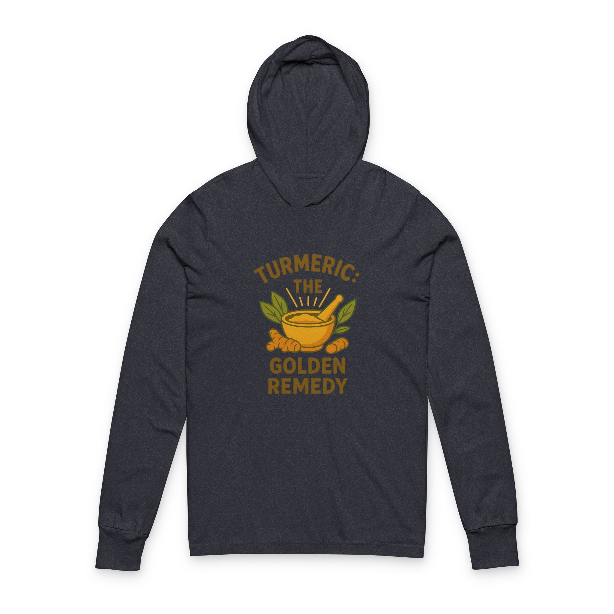 Turmeric Remedy Hoodie | Unisex Long Sleeve Tee for Wellness, Health Enthusiasts, Herbal Remedies, Natural Living, Gift Idea